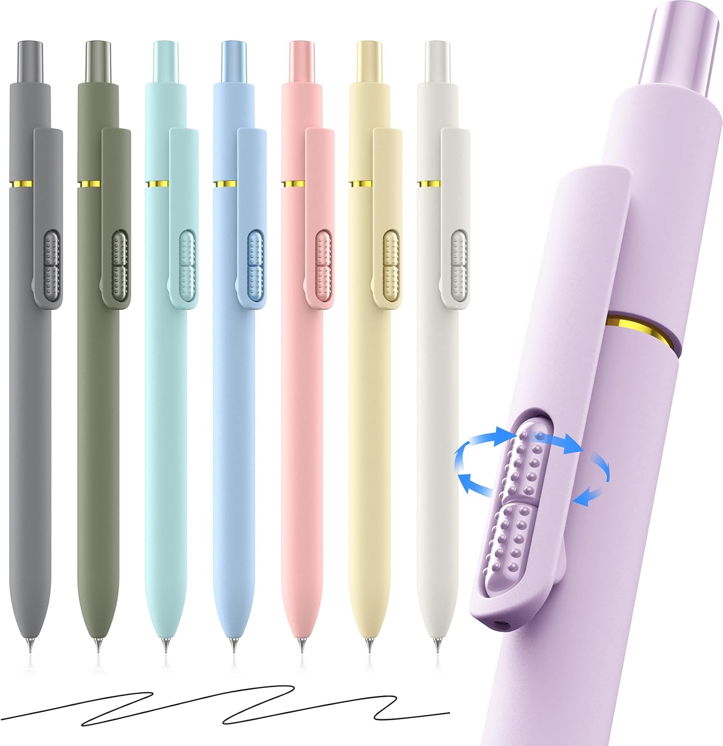 8-Pack Gel Pens, 0.5mm Black Ink Pens Fine Point Smudge-Proof & Fast-Drying, Smooth Ink Retractable Pen for Left Handed School Office Supplies - Image 1