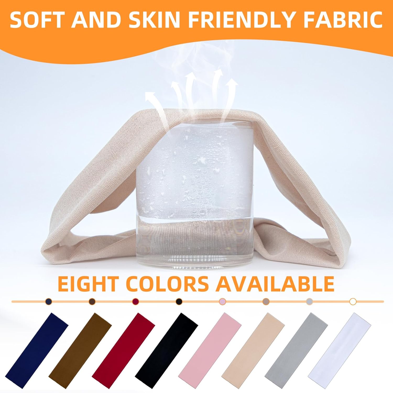 Headbands for Women 8PCS [Summer-Exclusive Headband], Non Slip Sports Headband Elastic Soft Running Fashion Headband Absorb Sweat Headbands for Men for Women for Working Out, Travel - Image 3