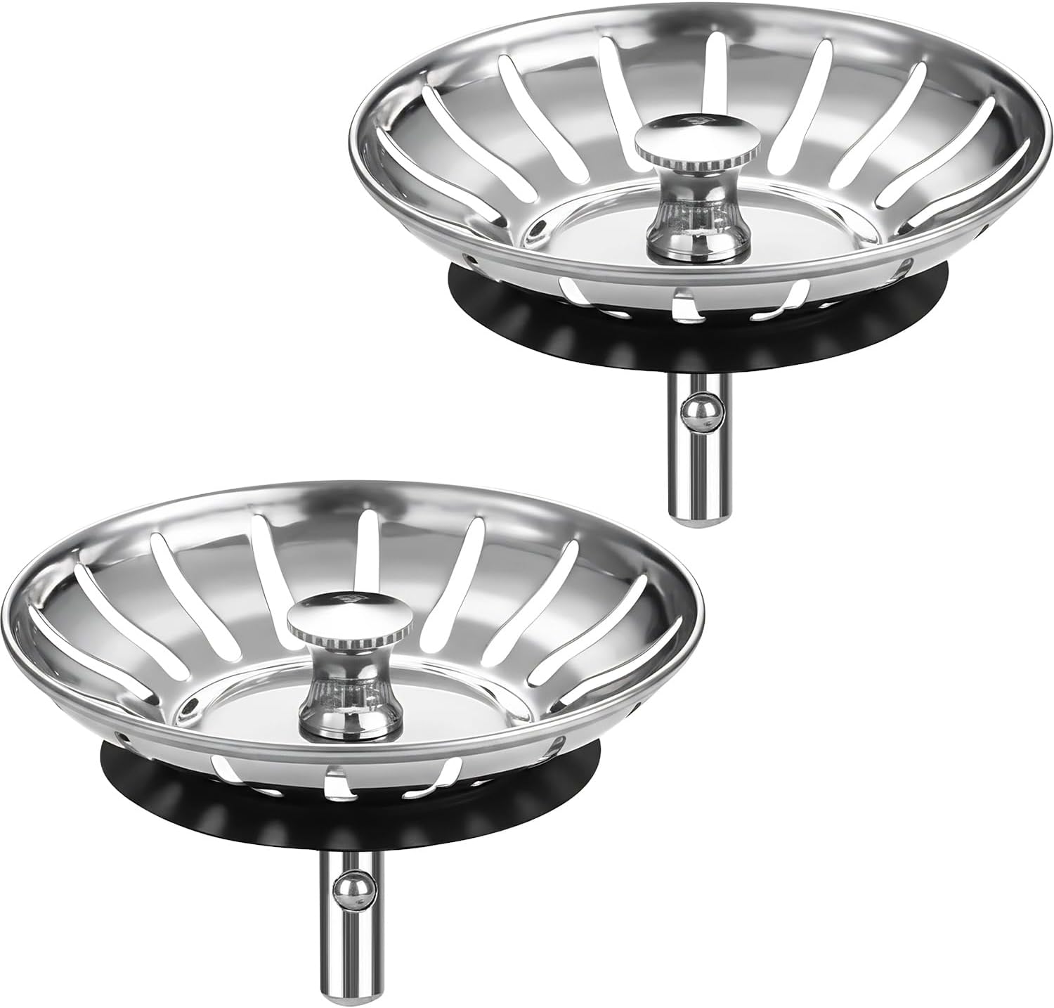 Kitchen Sink Strainer - 2Pack Sink Drain Stopper, 80mm(3.15in) Stainless Steel Kitchen Sink Accessories Plug with Anti-Clogging Basket, Bouchon Evier Cuisine - Image 1