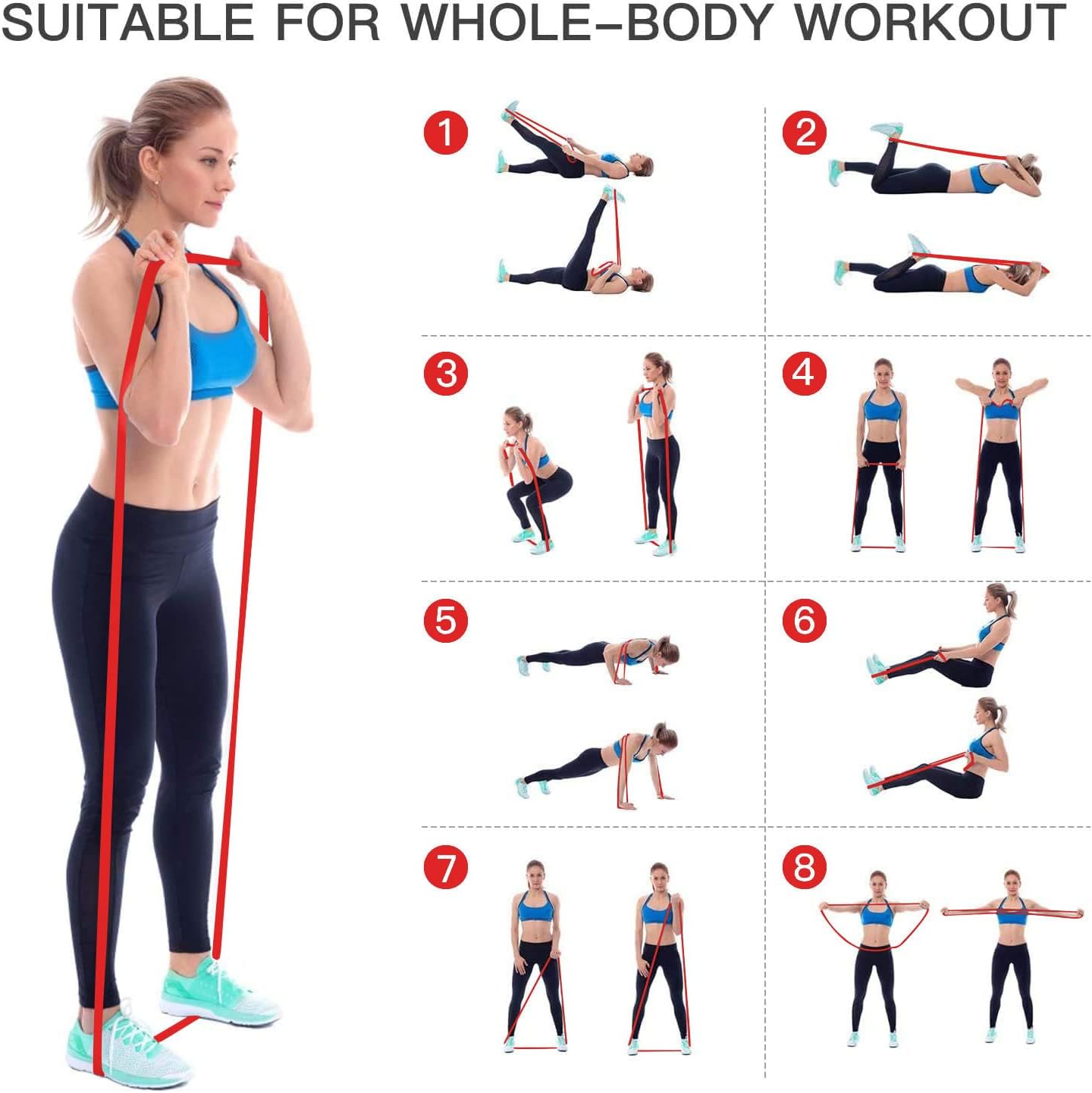 Pull-Up Bands Resistance-Bands Exercise-Bands - Pull up Assistance Bands Workout Bands Resistance for Women Long Resistance Bands Resistance Loop Bands Perfect for Gym Home or Travel - Image 5