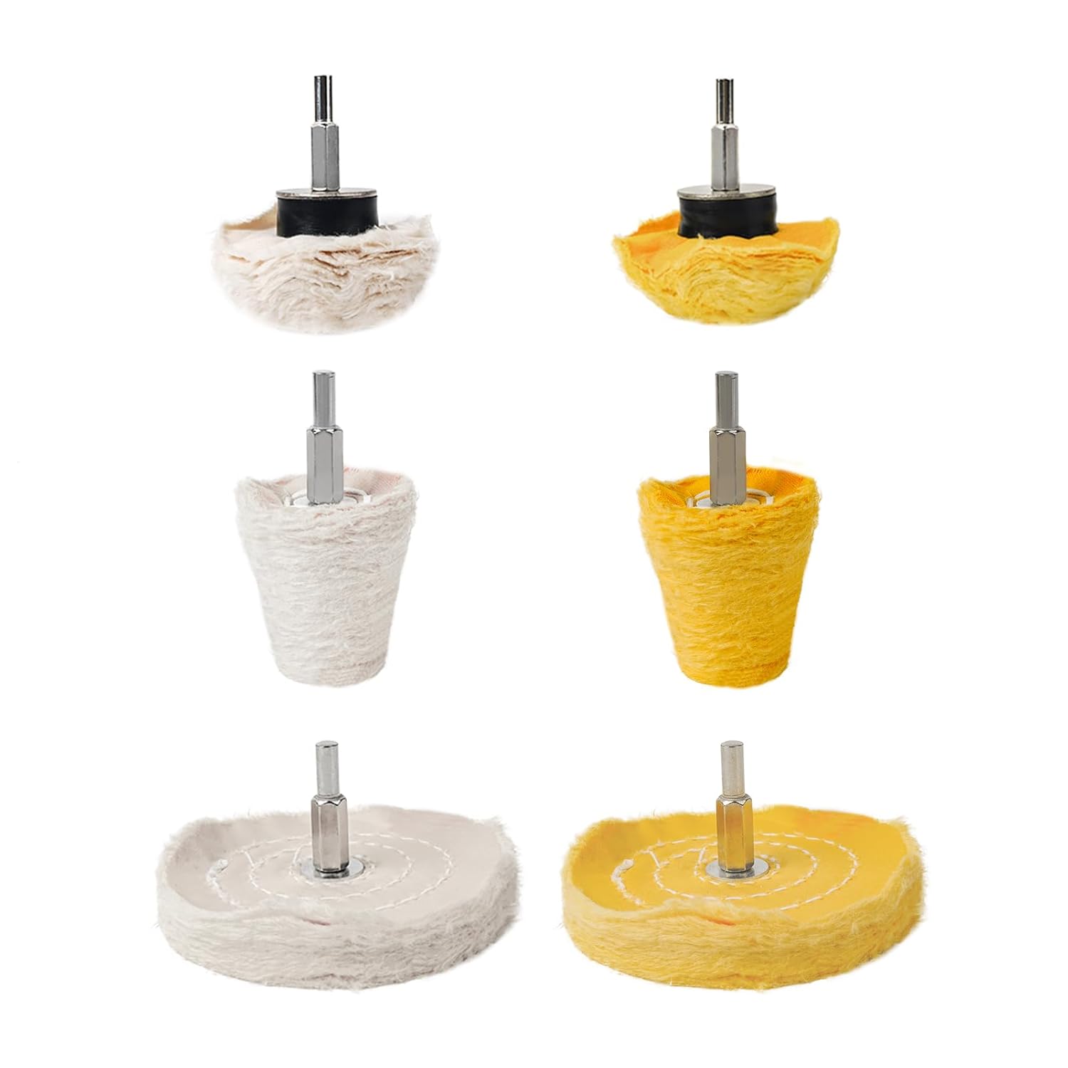 Aluminum Wheel Polishing Kit for Drill Buffing Wheel for Car Motorcycle Wheel Rim Manifold Polishing for Stainless Steel Chrome Wood Plastic Ceramic Glass Woods Machine Jewelry etc 6PCS - Image 1