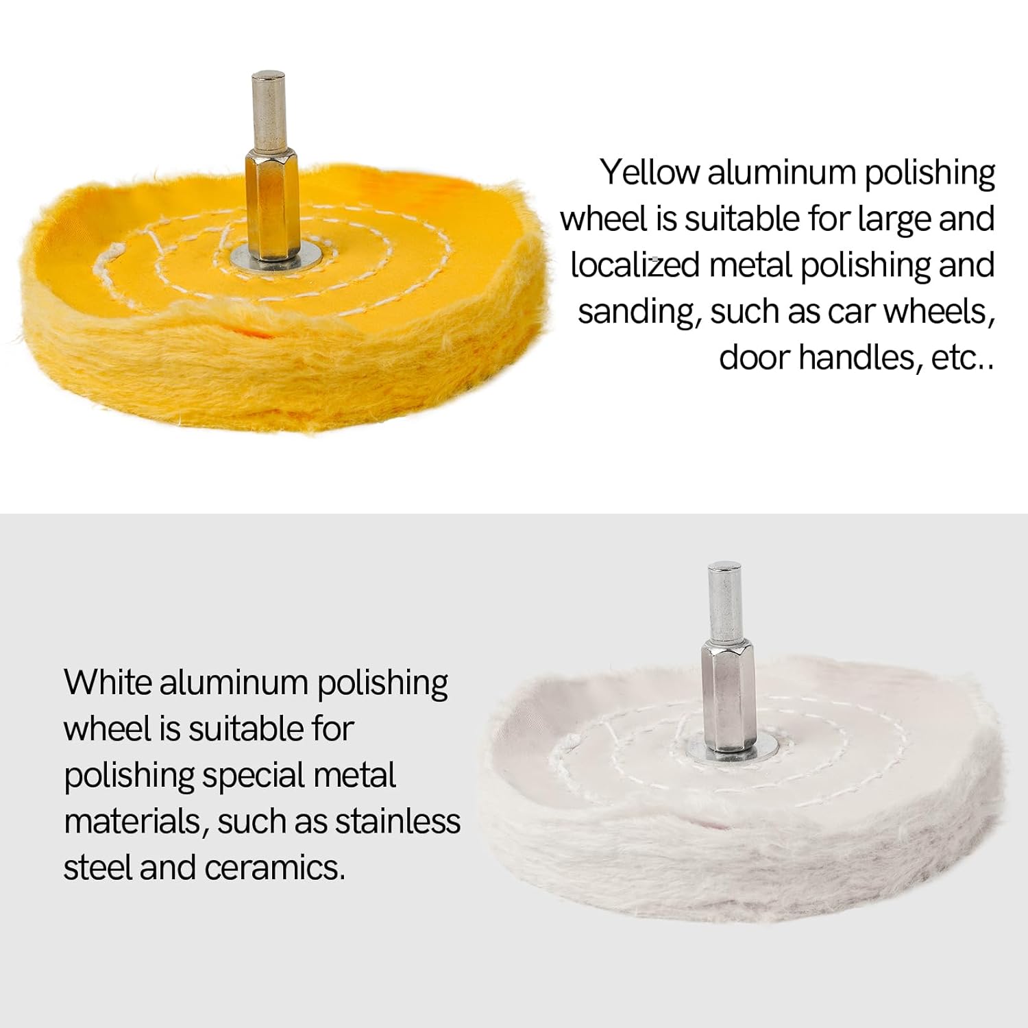 Aluminum Wheel Polishing Kit for Drill Buffing Wheel for Car Motorcycle Wheel Rim Manifold Polishing for Stainless Steel Chrome Wood Plastic Ceramic Glass Woods Machine Jewelry etc 6PCS - Image 2