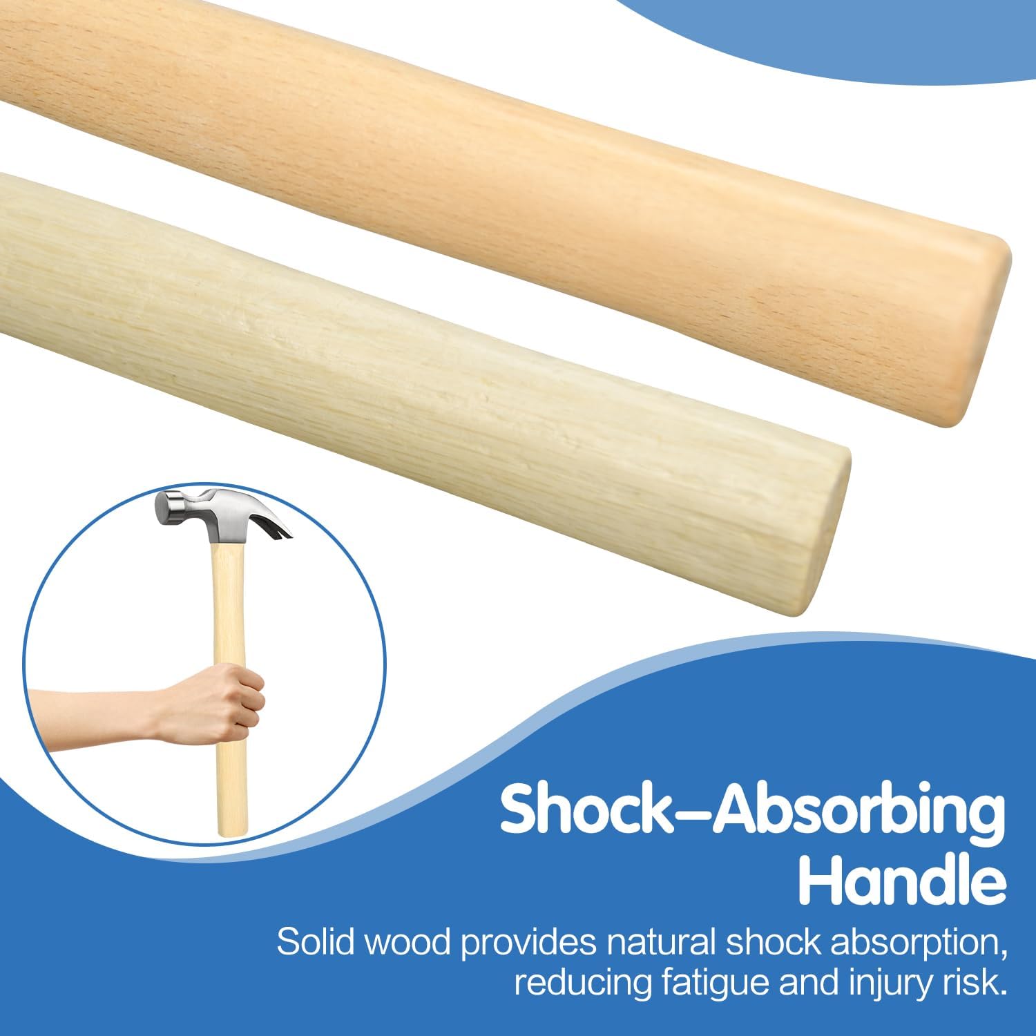 16oz Claw Hammer, General Purpose Claw Hammer with Wooden Handle & Forged Steel Head - Image 5