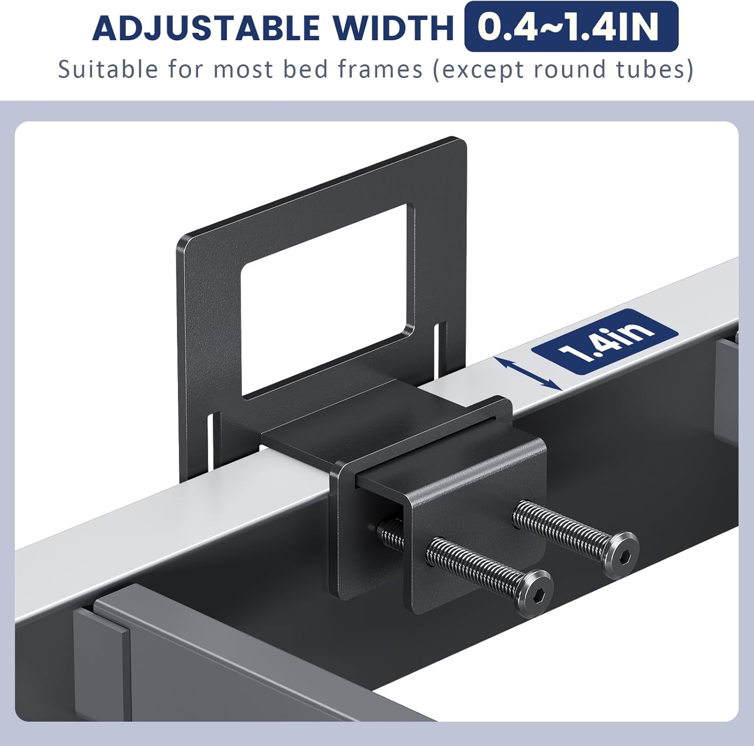 Non Slip Mattress Gaskets for Metal Bed Frame, Mattress Holder in Place Gripper, Adjustable Mattress Retainer Bar, Keep Mattress from Sliding Gripper, 4 PCS, Black - Image 6