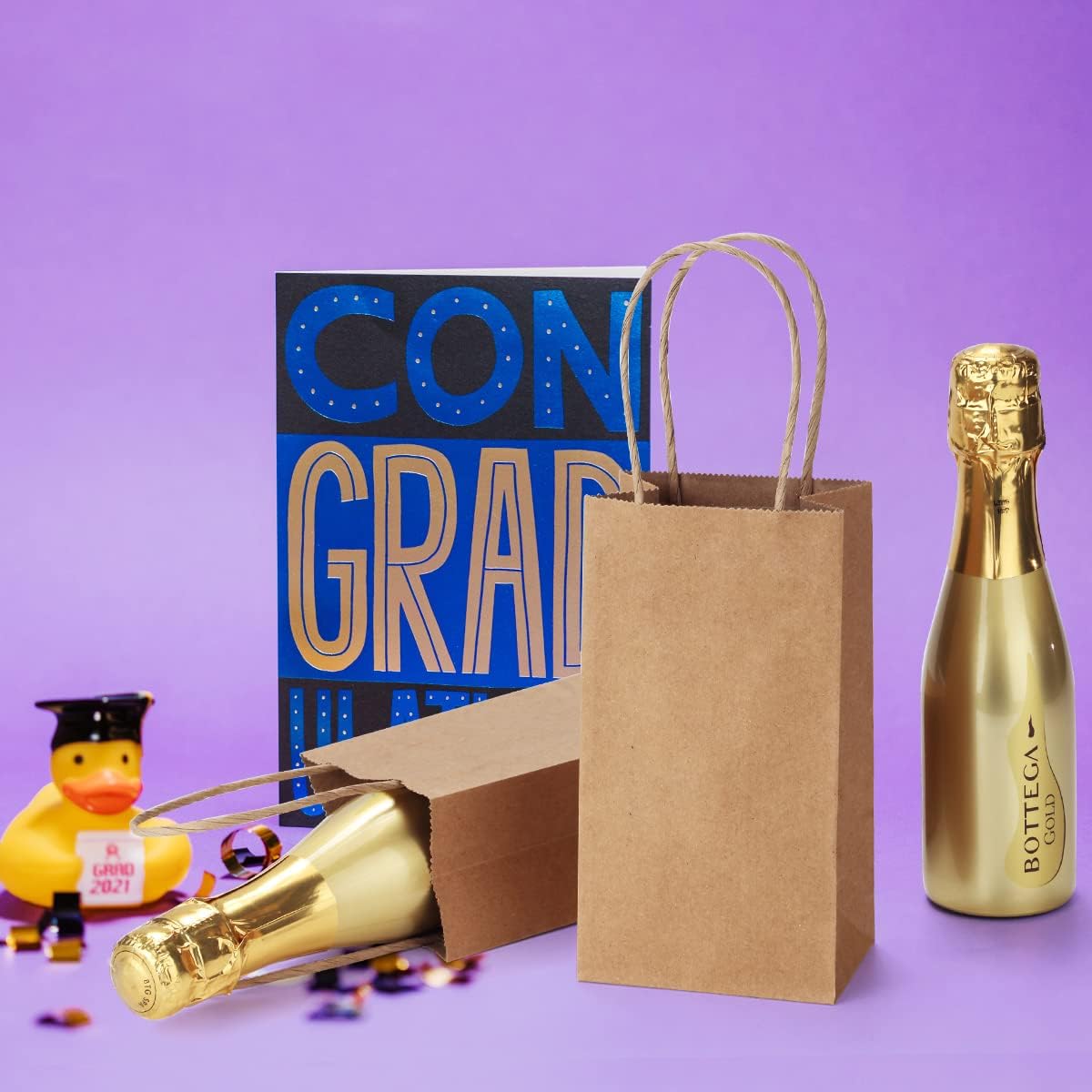 50 Pack 3.5x2.4x6.7 Inches Small Kraft Paper Gift Bags with Handles Bulk Mini Party Favor Bags Candy Bags 100% Recyclable Brown Paper Bag - Image 4
