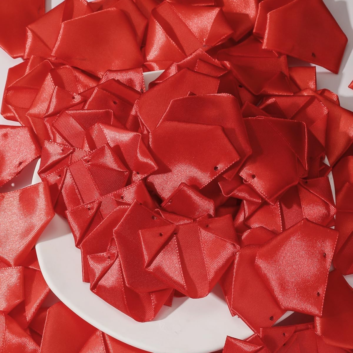 300Pcs Premade Satin Ribbon Rose Petals Half-Finished for Eternal Rose DIY Ramos Forever Flowers Bouquets Everlasting Floral,for Wedding,Anniversary,Birthday (300 Pcs Red) - Image 7