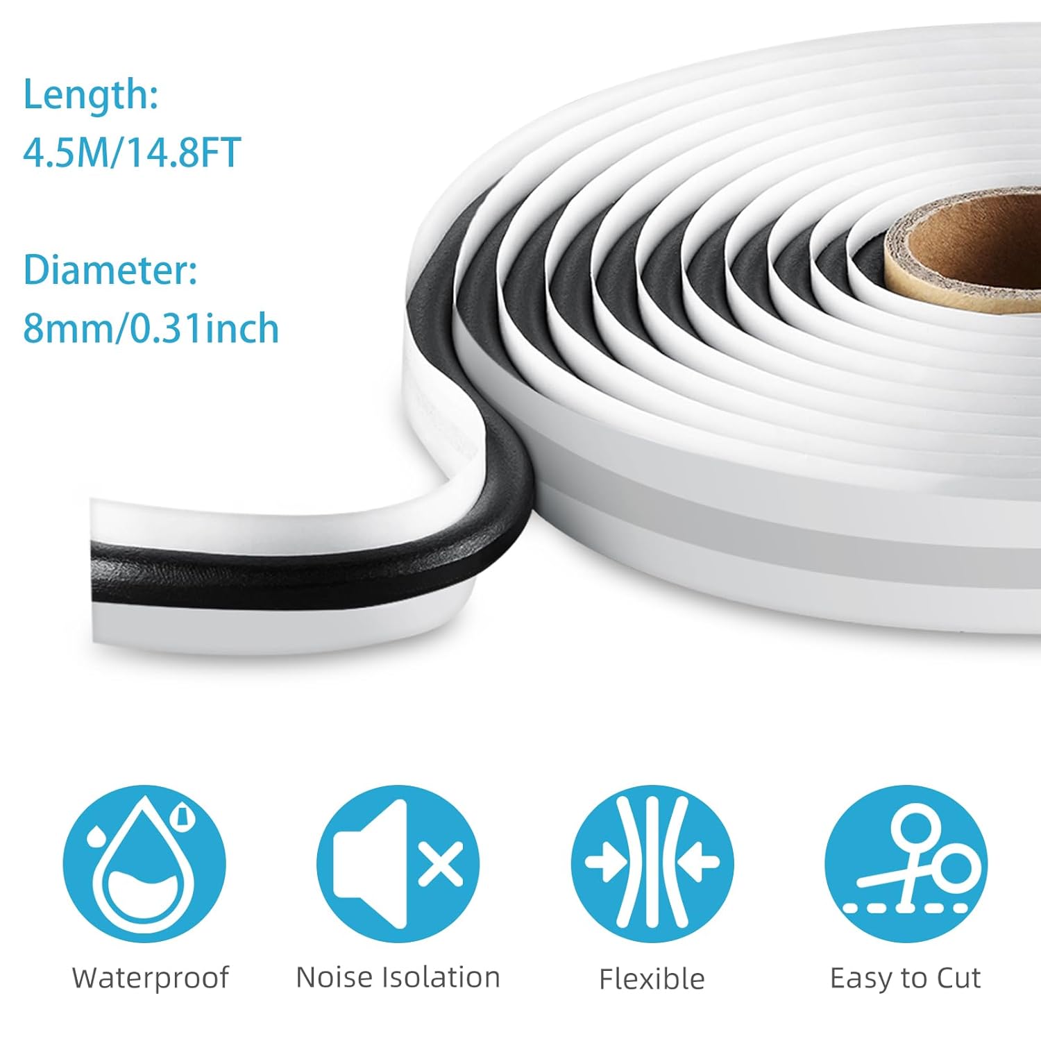 Butyl Sealant Tape, 13Ft Butyl Rubber Sealant Headlight Glue Sealant Rope for Automotive (Car, RV, Marine) for Installing Car Part, Windows, Doors and Windshield etc. - Image 2