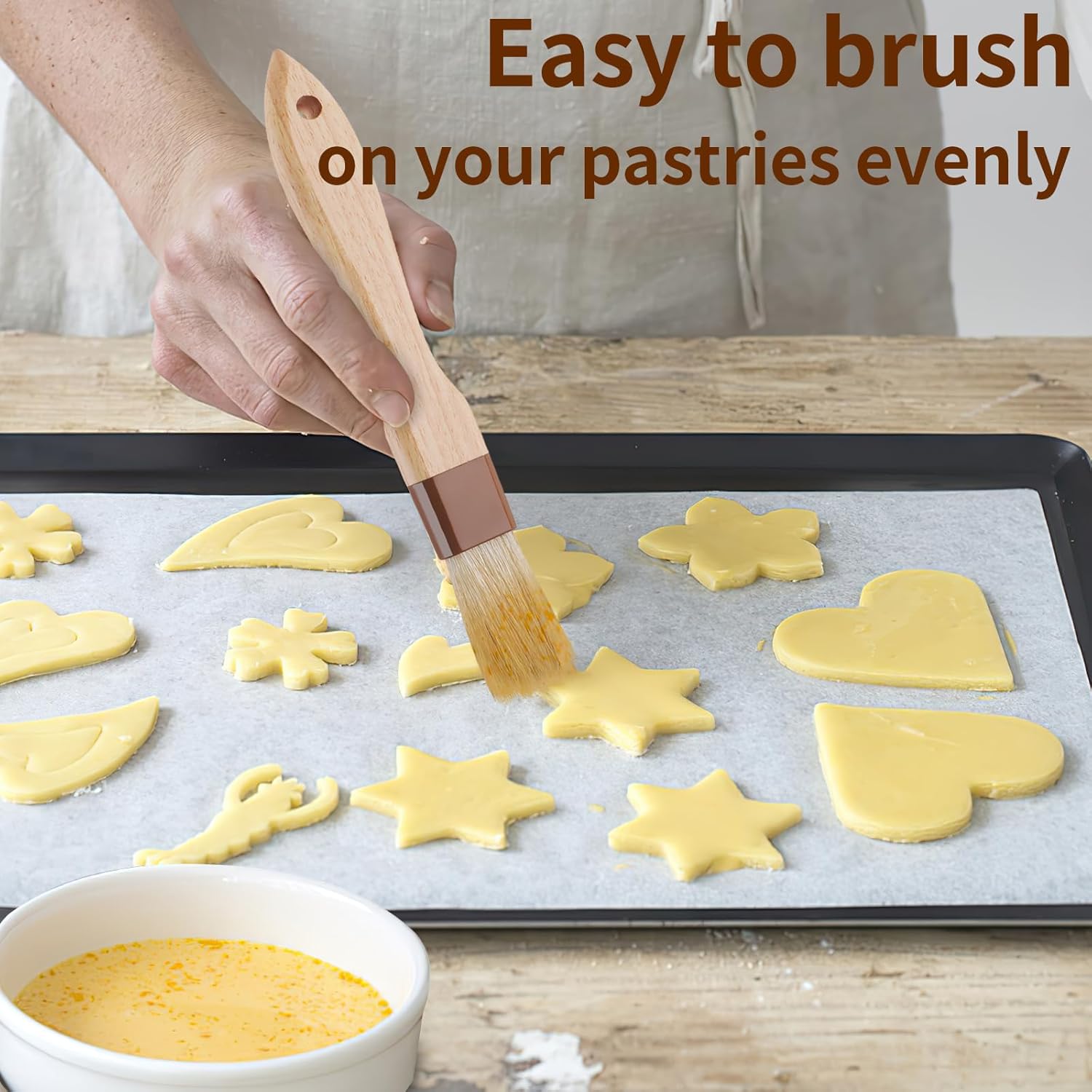 3 Pcs Pastry Brush, Natural Bristle Basting Brush, Cooking Brush, Food Brush, Butter Brush, Baster Brush, BBQ Brushes for Sauce, Kitchen Baking Brushes for Oil, Grilling, Marinade - Image 7