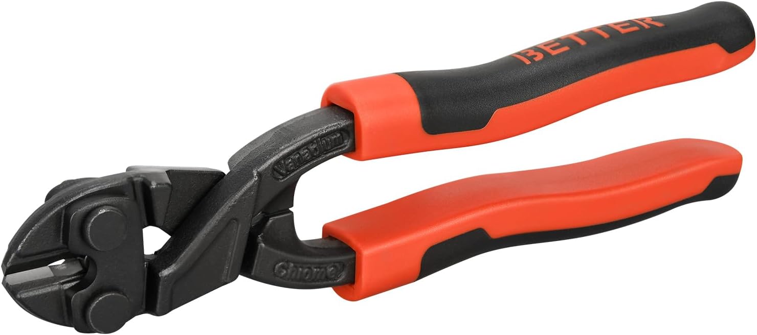 8-inch Mini Bolt Cutter, Heavy Duty Wire Cutters with Ergonomic Handle, High Hardness and High Leverage, CR-V Steel Blade for Wire, Cables, Chains, Small Screws, Nails - Image 1