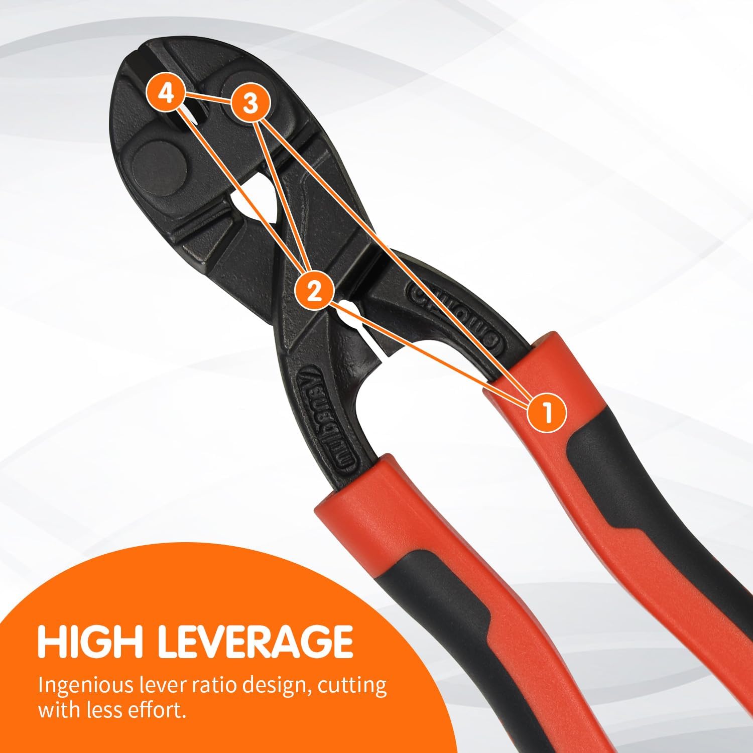 8-inch Mini Bolt Cutter, Heavy Duty Wire Cutters with Ergonomic Handle, High Hardness and High Leverage, CR-V Steel Blade for Wire, Cables, Chains, Small Screws, Nails - Image 6