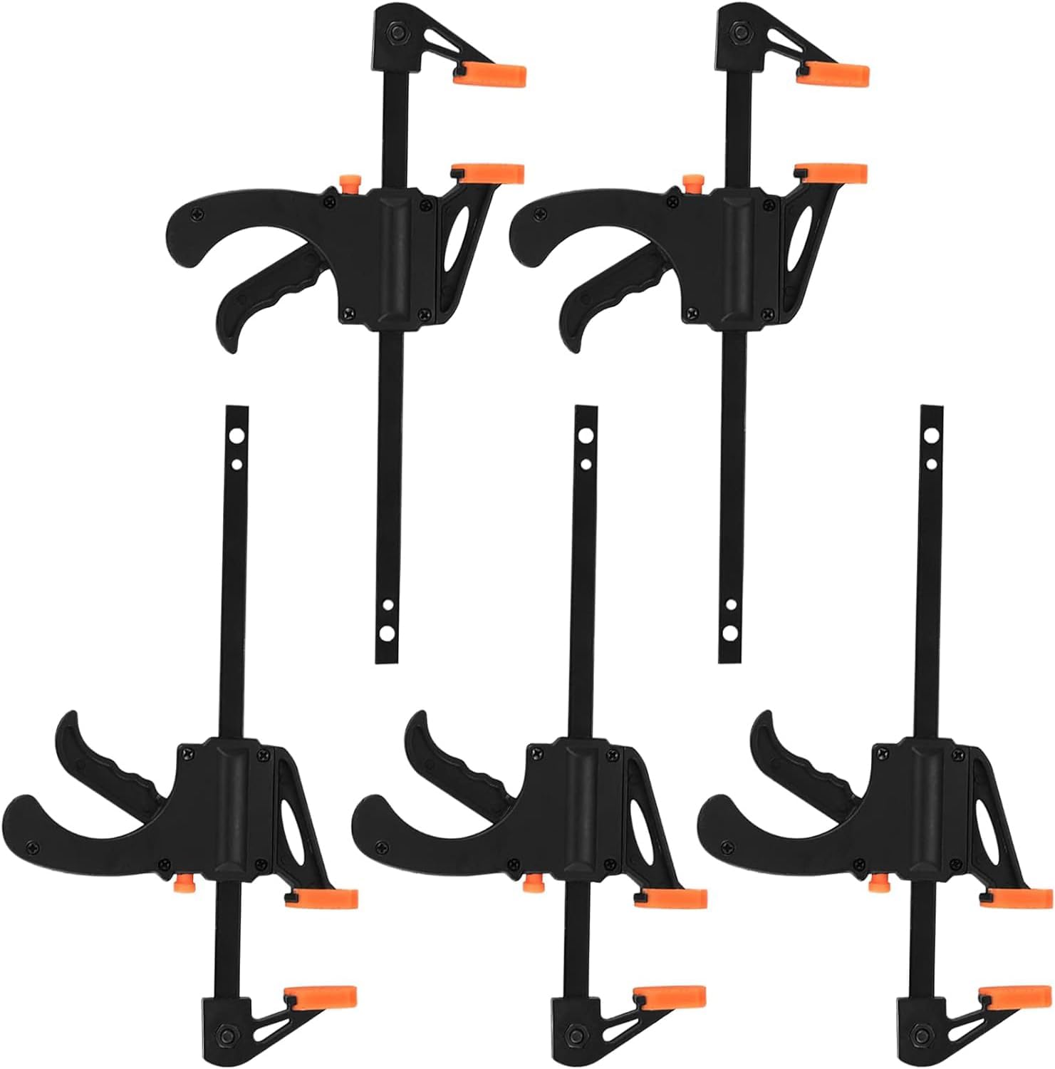 4 Inch Bar Clamps for Woodworking, 5 Pcs Trigger Quick Grip Clamps, One Handed Ratchet Wood Working Clamp, Mini Small Bar Woodworking Clamps for Wood Gluing Crafts (4Inch) - Image 1