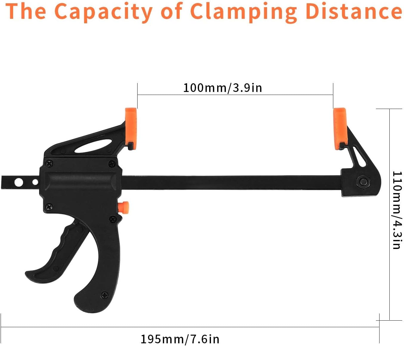 4 Inch Bar Clamps for Woodworking, 5 Pcs Trigger Quick Grip Clamps, One Handed Ratchet Wood Working Clamp, Mini Small Bar Woodworking Clamps for Wood Gluing Crafts (4Inch) - Image 2
