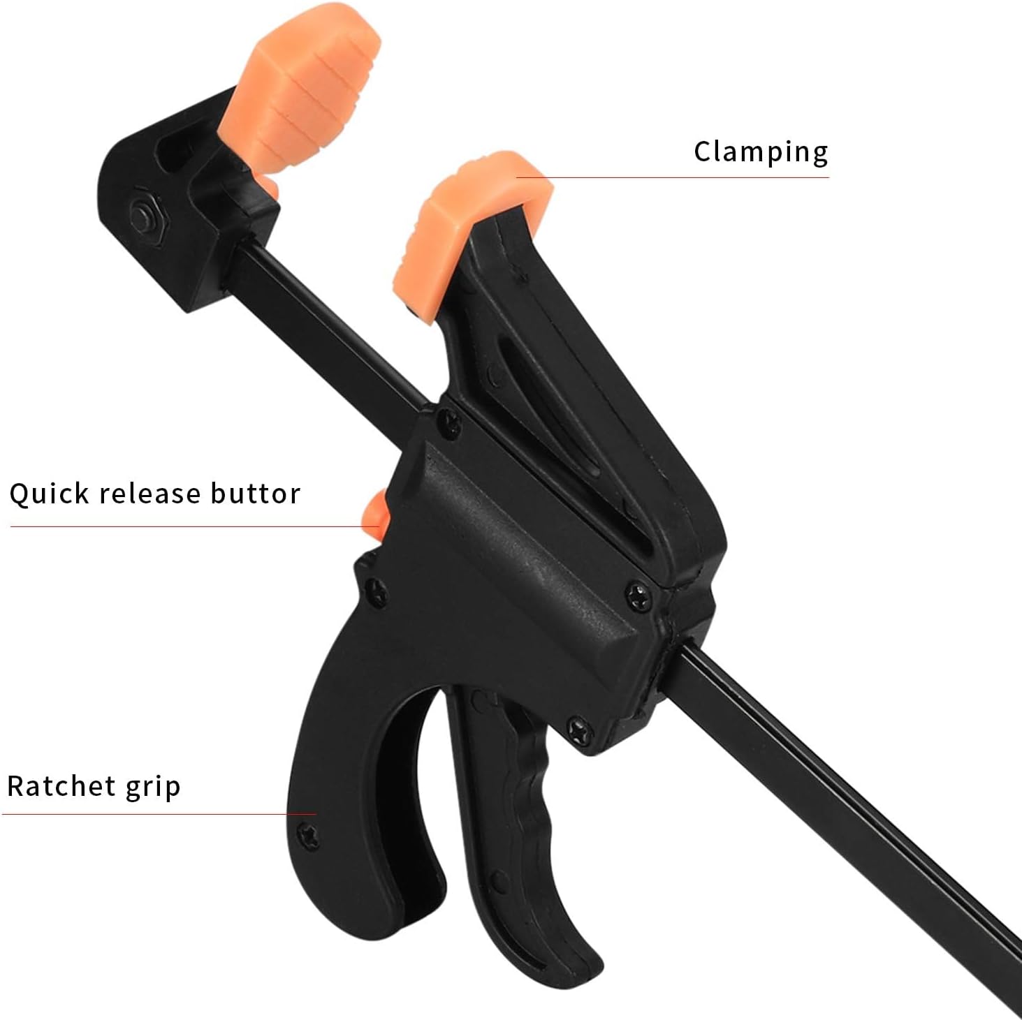 4 Inch Bar Clamps for Woodworking, 5 Pcs Trigger Quick Grip Clamps, One Handed Ratchet Wood Working Clamp, Mini Small Bar Woodworking Clamps for Wood Gluing Crafts (4Inch) - Image 3