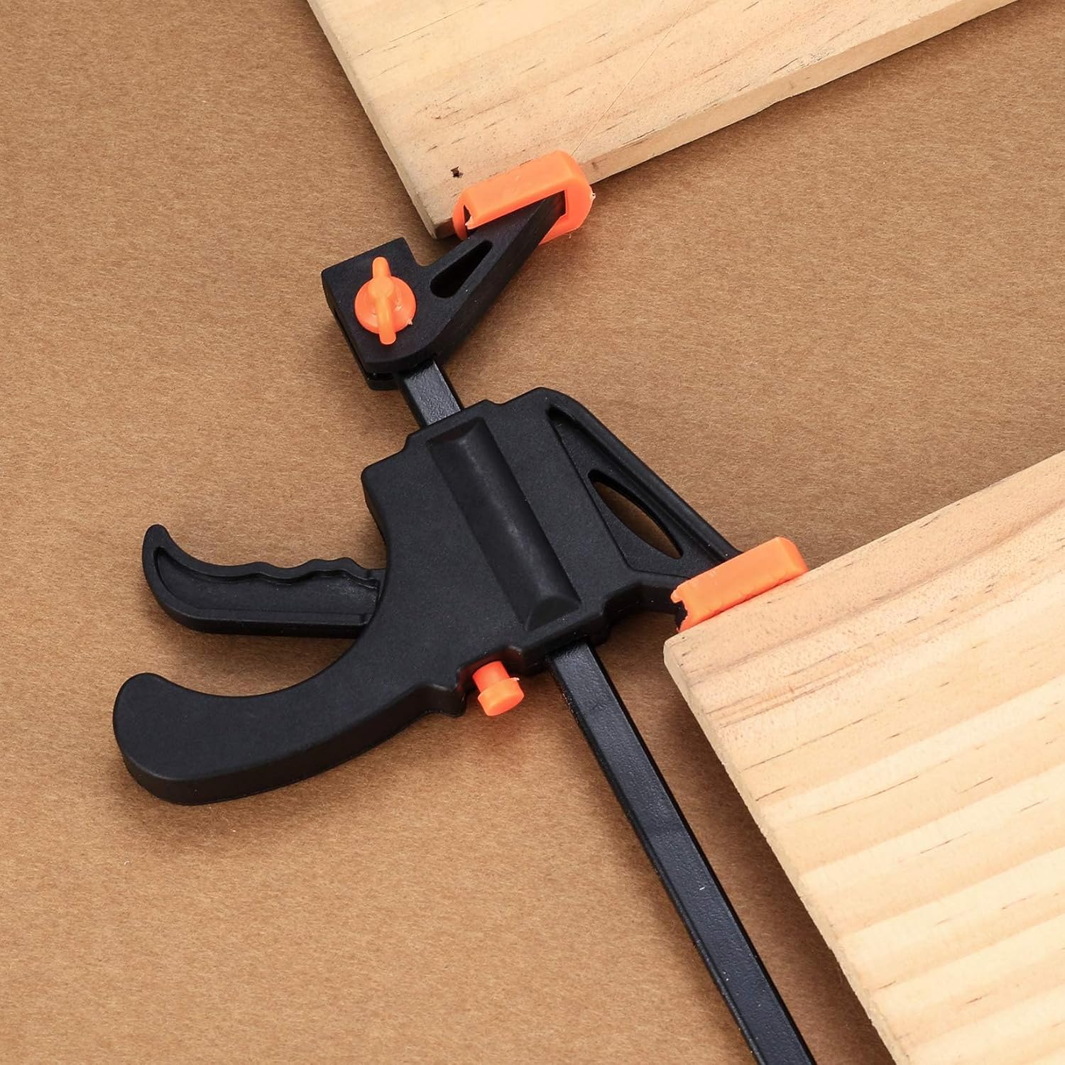 4 Inch Bar Clamps for Woodworking, 5 Pcs Trigger Quick Grip Clamps, One Handed Ratchet Wood Working Clamp, Mini Small Bar Woodworking Clamps for Wood Gluing Crafts (4Inch) - Image 5