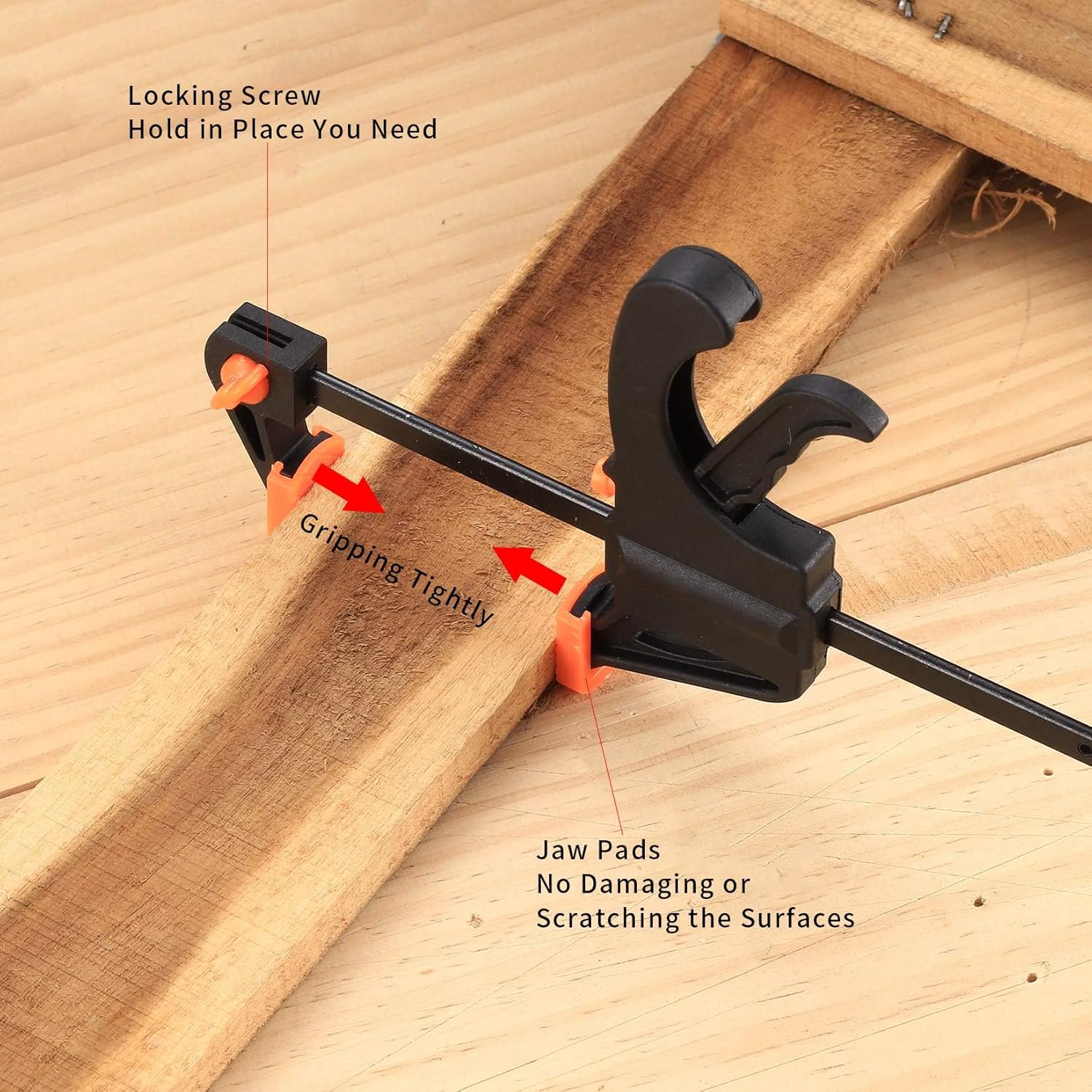 4 Inch Bar Clamps for Woodworking, 5 Pcs Trigger Quick Grip Clamps, One Handed Ratchet Wood Working Clamp, Mini Small Bar Woodworking Clamps for Wood Gluing Crafts (4Inch) - Image 6