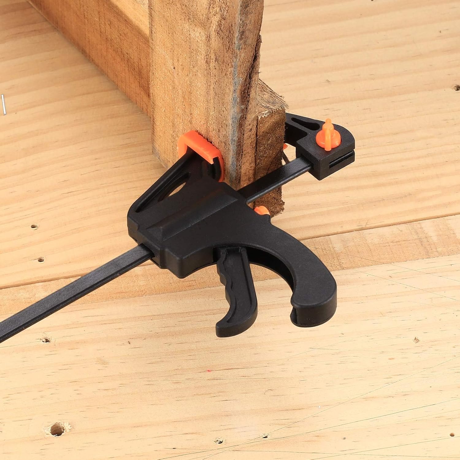 4 Inch Bar Clamps for Woodworking, 5 Pcs Trigger Quick Grip Clamps, One Handed Ratchet Wood Working Clamp, Mini Small Bar Woodworking Clamps for Wood Gluing Crafts (4Inch) - Image 7
