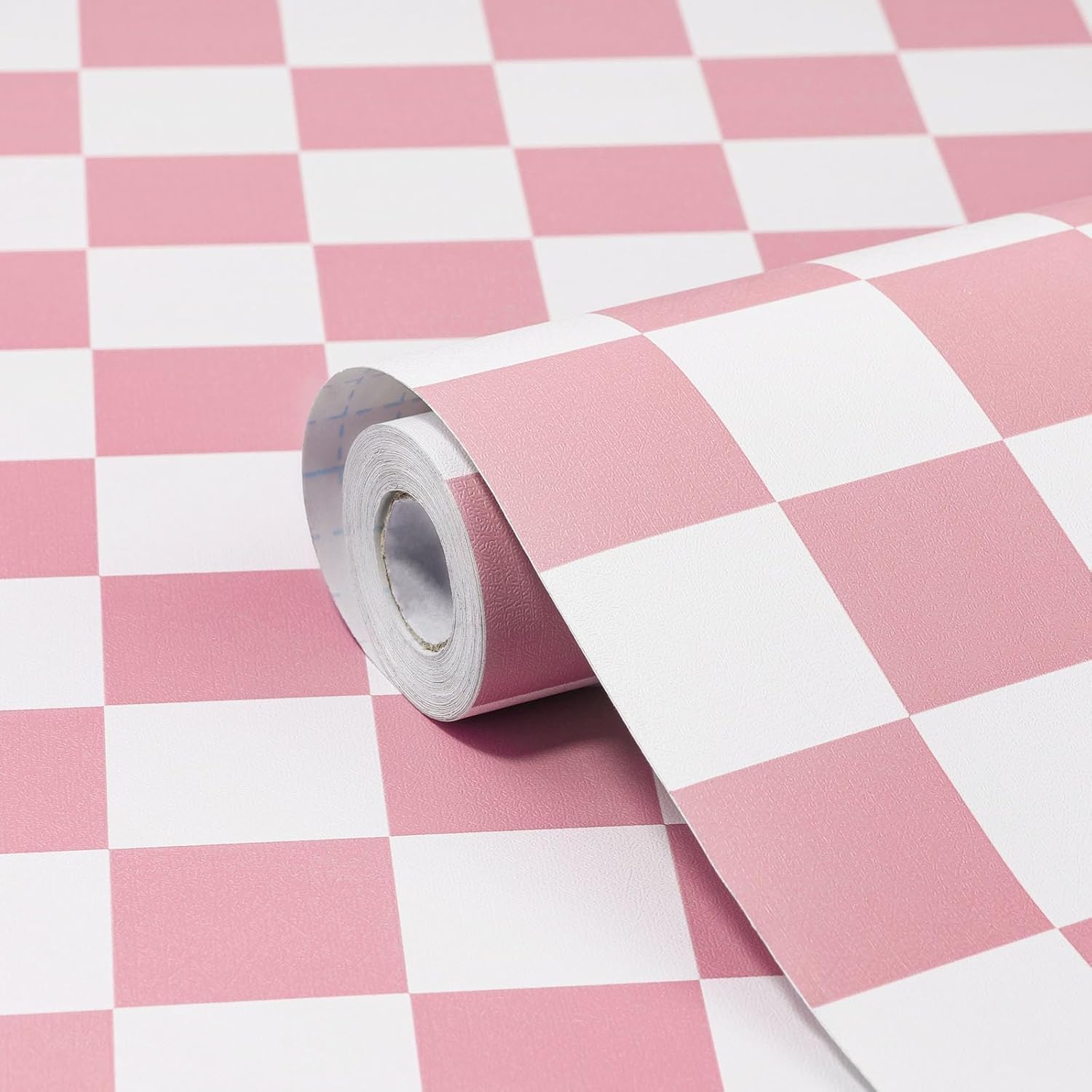 Checkered Wallpaper Peel and Stick Pink Mosaic Checkerboard Contact Paper 17.3”X120”Modern Self Adhesive Vinyl Removable Wall Paper for Shelf Liner,Classroom,Cabinets,Living Room - Image 1