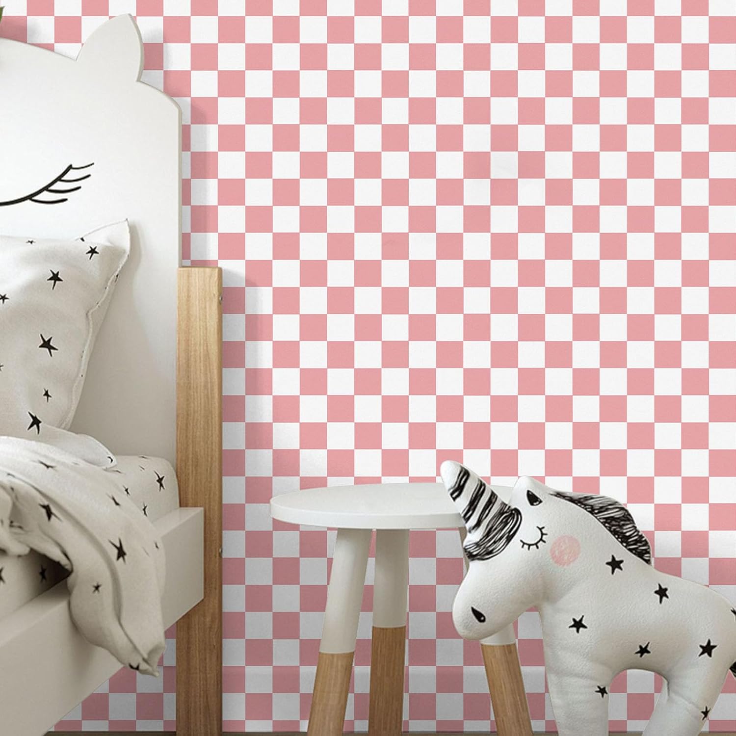 Checkered Wallpaper Peel and Stick Pink Mosaic Checkerboard Contact Paper 17.3”X120”Modern Self Adhesive Vinyl Removable Wall Paper for Shelf Liner,Classroom,Cabinets,Living Room - Image 6