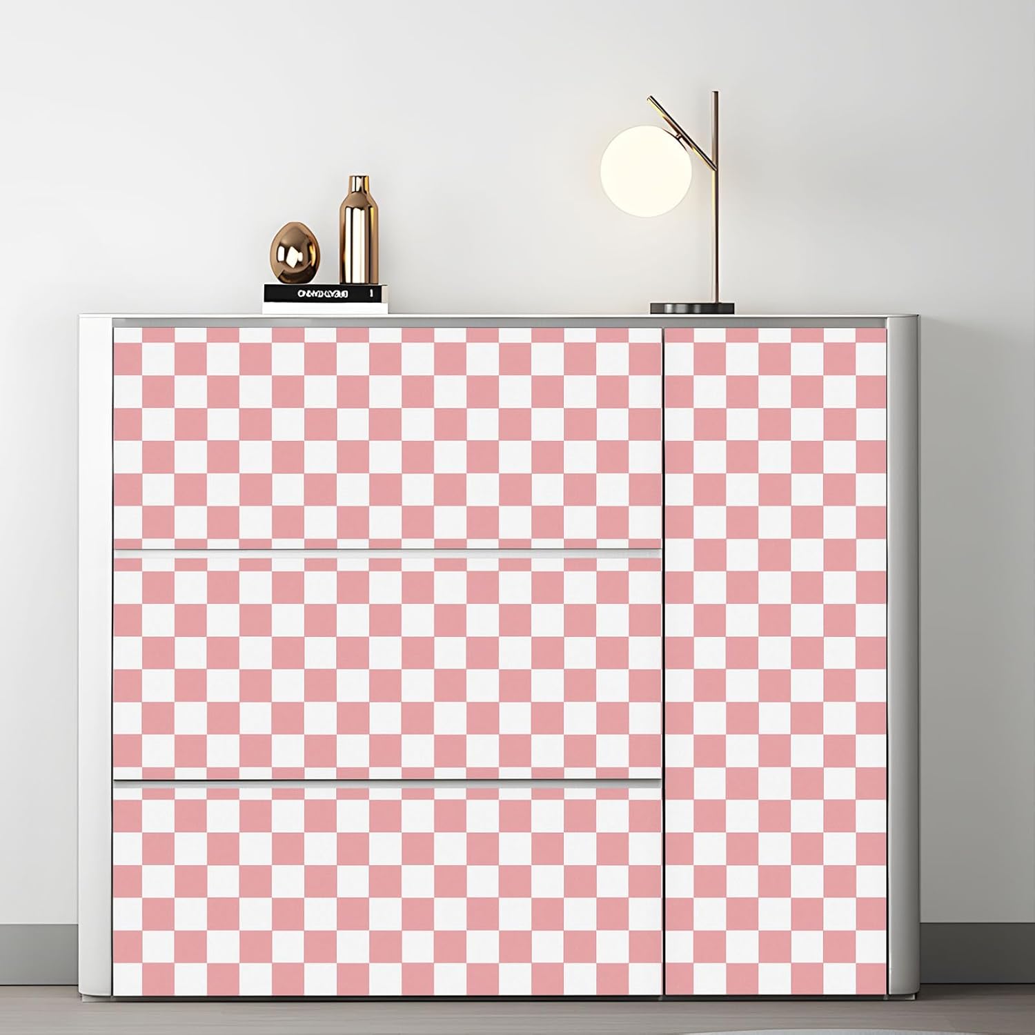 Checkered Wallpaper Peel and Stick Pink Mosaic Checkerboard Contact Paper 17.3”X120”Modern Self Adhesive Vinyl Removable Wall Paper for Shelf Liner,Classroom,Cabinets,Living Room - Image 8