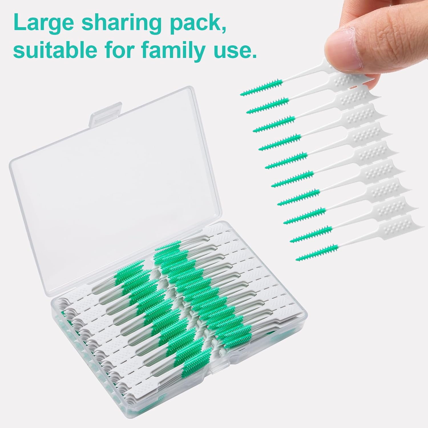 300 Pieces Interdental Brushes,Braces Brush with Silicone Head,Dental Tooth Flossing Toothpick Cleaners Tooth Tool, Green - Image 5