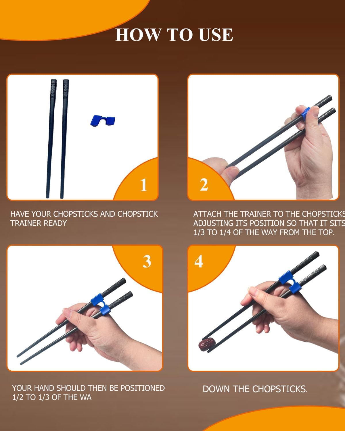5 Pairs Reusable Training Chopsticks, 9.45 Inch Dishwasher Safe Fiberglass Japanese Training Chopsticks for Beginner, Non-Slip, Easy to Use(colorful) - Image 4