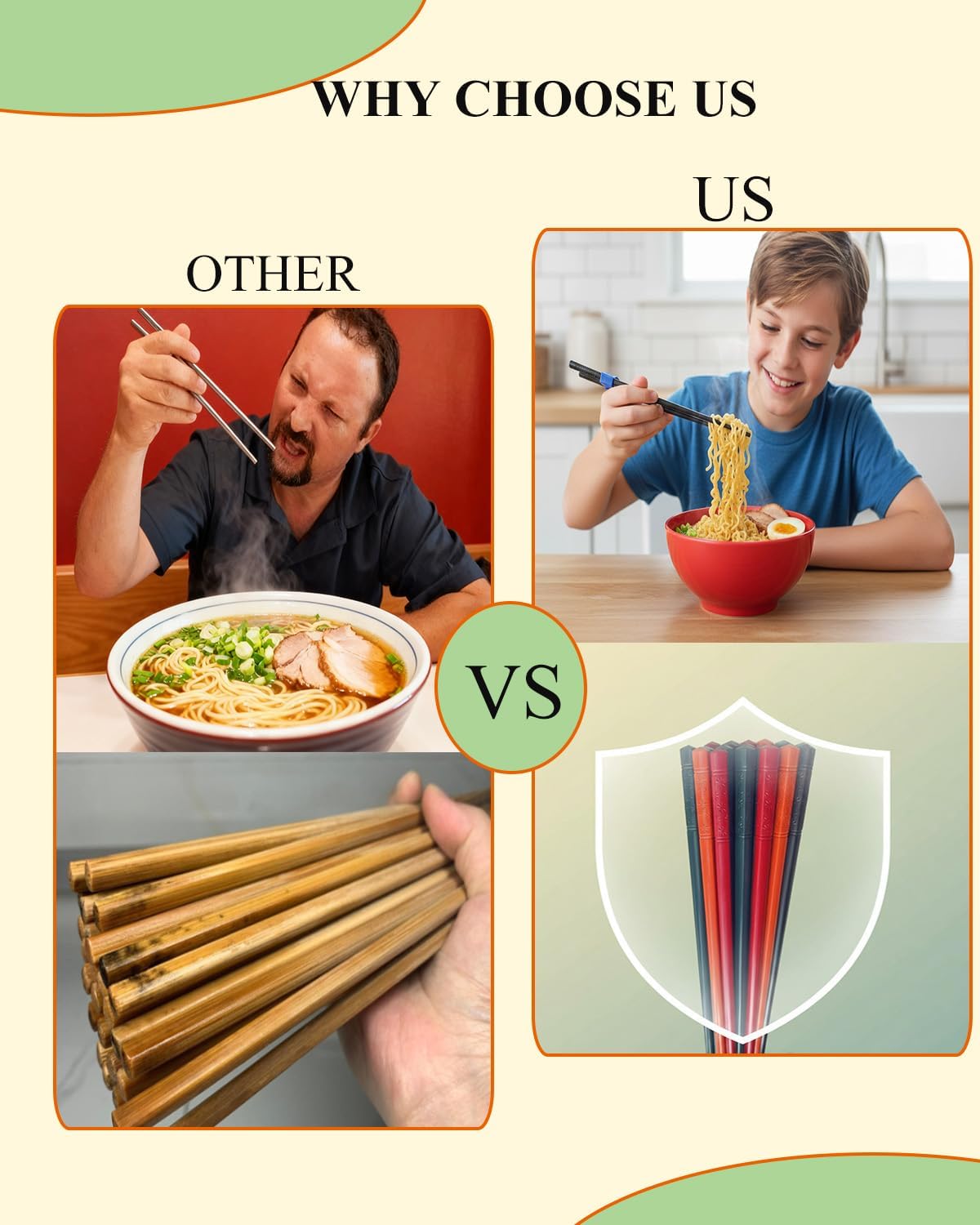 5 Pairs Reusable Training Chopsticks, 9.45 Inch Dishwasher Safe Fiberglass Japanese Training Chopsticks for Beginner, Non-Slip, Easy to Use(colorful) - Image 6