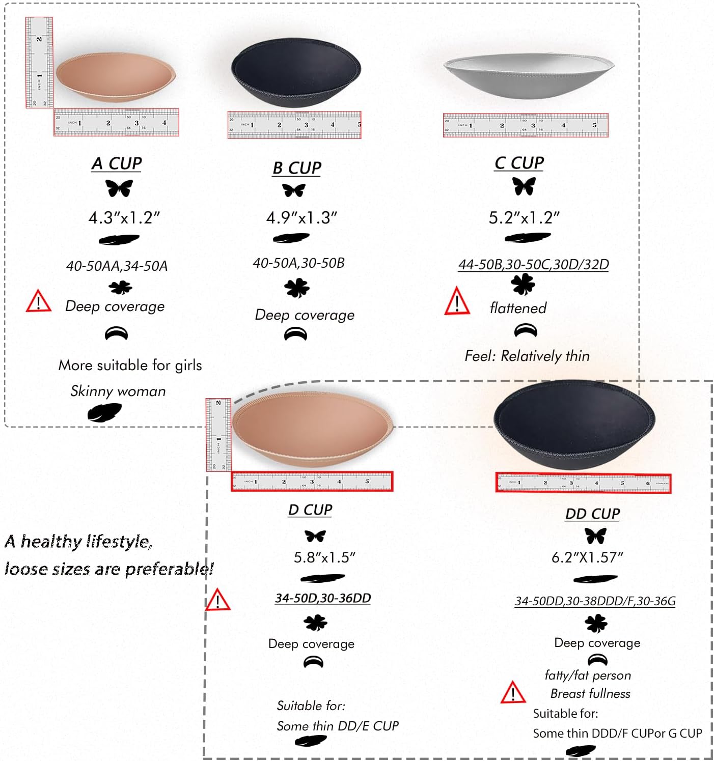 3 Pairs Round Seam Women's Removable Sports Yoga Bra pad, Bikini Top Bra Pads Insert - Image 2