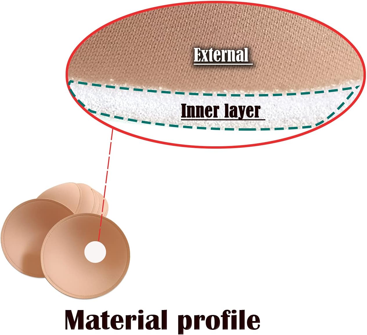 3 Pairs Round Seam Women's Removable Sports Yoga Bra pad, Bikini Top Bra Pads Insert - Image 3