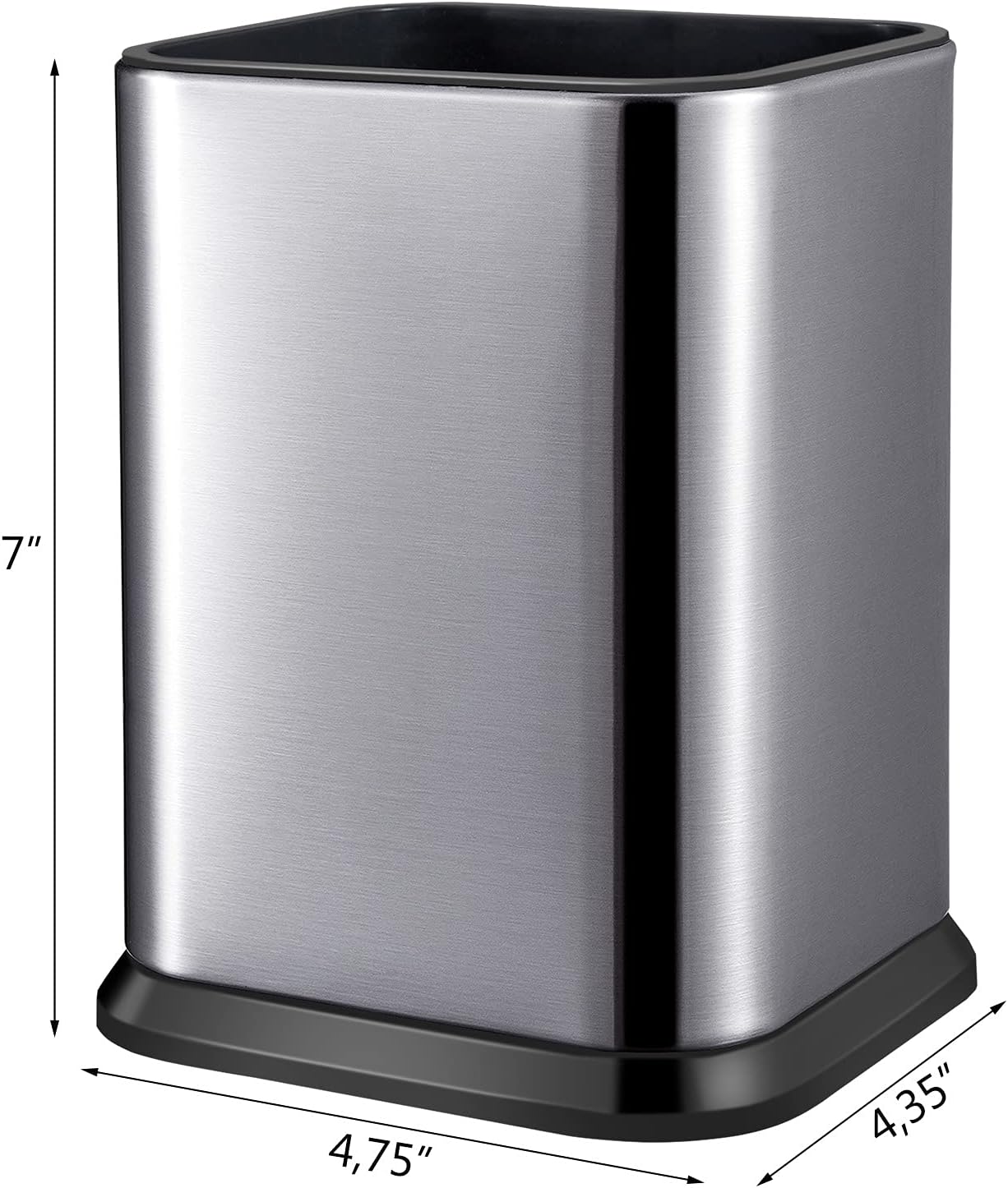 Stainless Steel Kitchen Utensil Holder for Countertop, Spoon Spatula Organizer,Modern Rectangular Large Cooking Utensil Caddy Counter,Utensil Crock Silver - Image 5