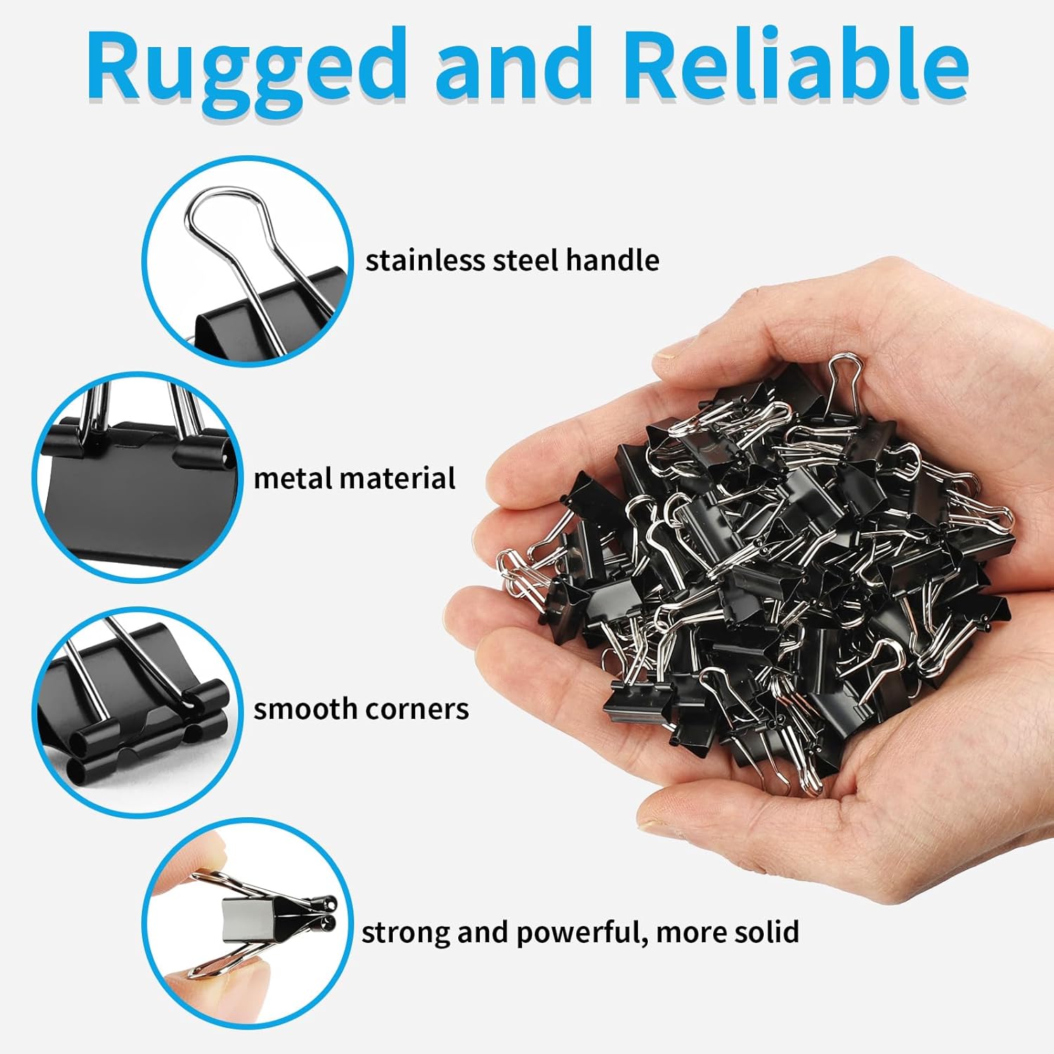 180Pcs Small Binder Clips, Mini Binder Clips, 0.63 in/15mm Clips Office Supplies, Paper Clamps, Binder Paper Clips for Office Supplies Home School Food DIY - Image 3