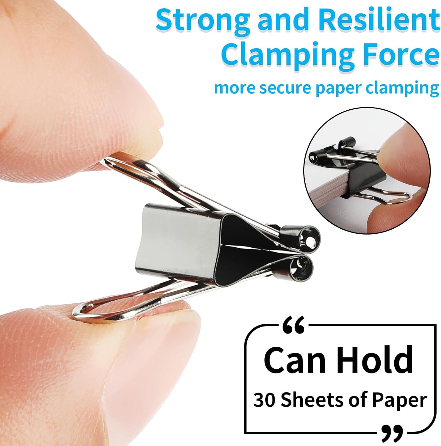 180Pcs Small Binder Clips, Mini Binder Clips, 0.63 in/15mm Clips Office Supplies, Paper Clamps, Binder Paper Clips for Office Supplies Home School Food DIY - Image 4