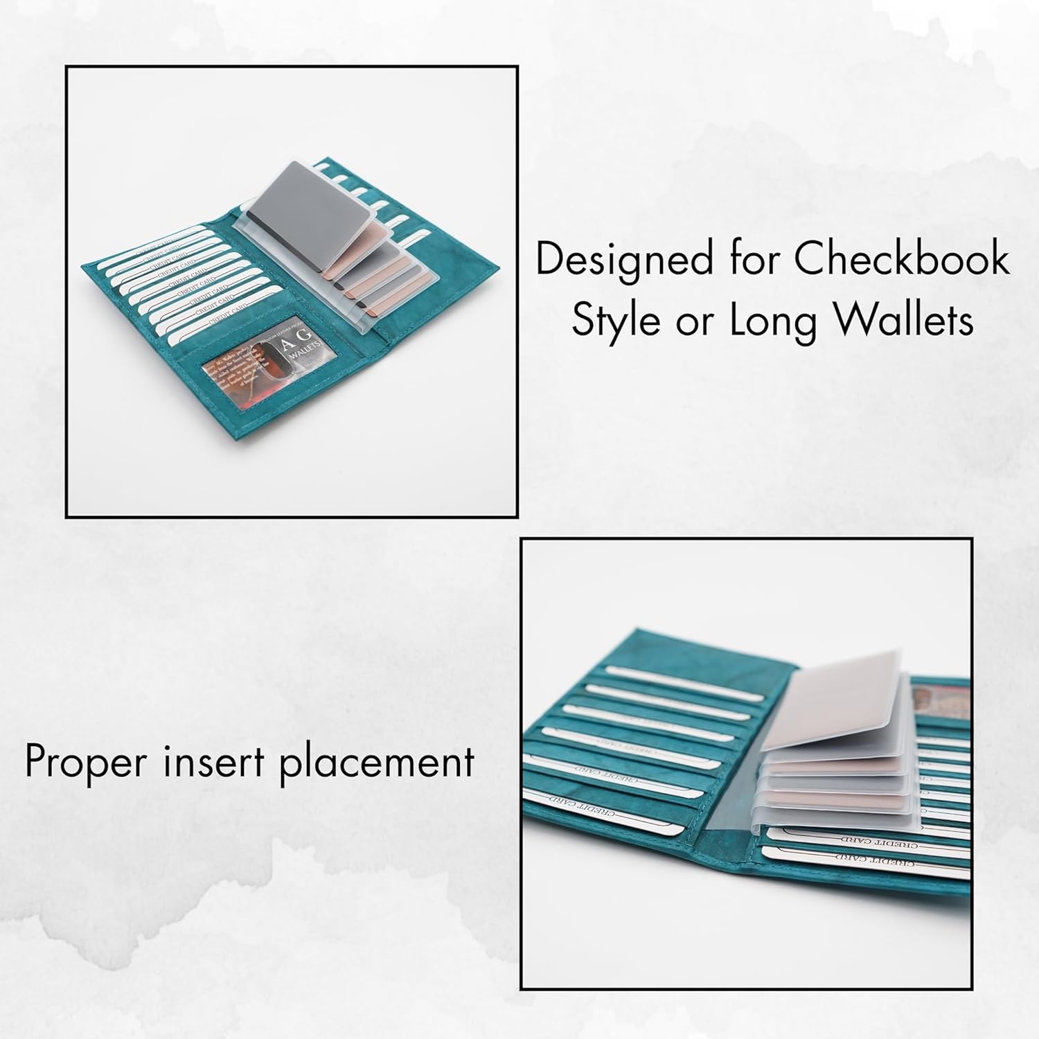 AG Wallets Set of 2 Premium Clear Wallet Inserts - Durable Vinyl Card & Photo Holders, Multiple Styles for Bifold, Trifold & Checkbook Wallets (Checkbook 6 Page) - Image 5