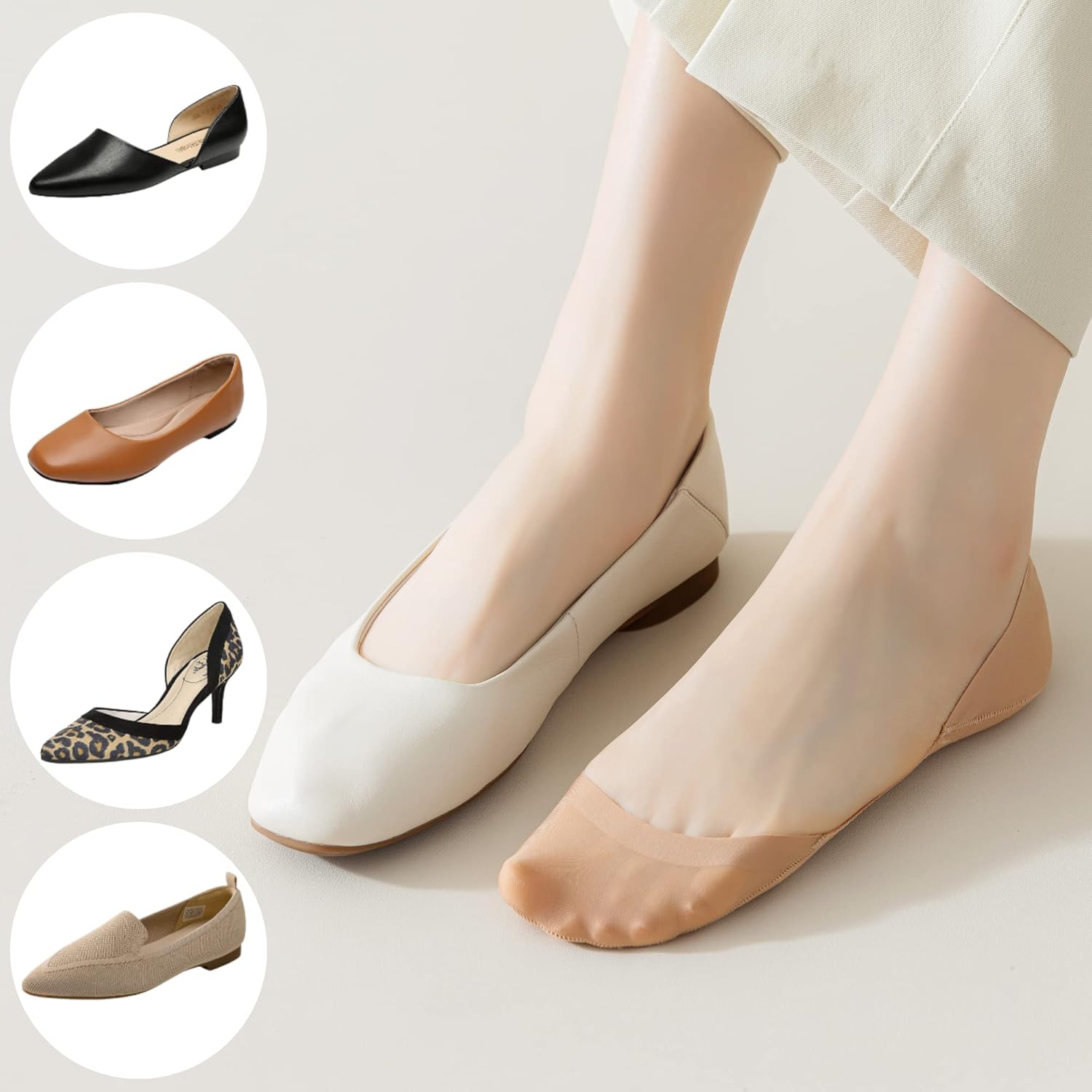 No Show Socks for Flats Heels Pumps Lofers Low Cut Non-Slip Invisible Liner Socks for Women by Flammi - Image 3