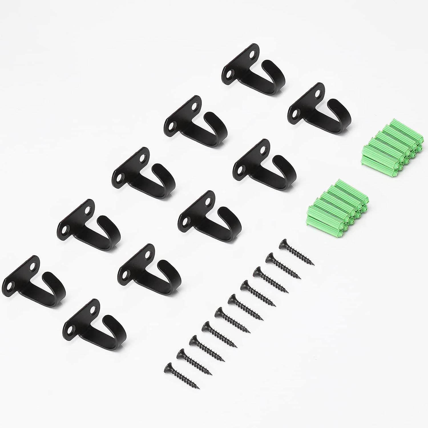 Stainless Steel Screw Mounted Ceiling Hooks, Under-Shelf Towel/Robe Clothes Hook Heavy Duty Coat Hanger for Bathroom Kitchen Cabinet Garage, 10 Pack (Matte Black) - Image 8