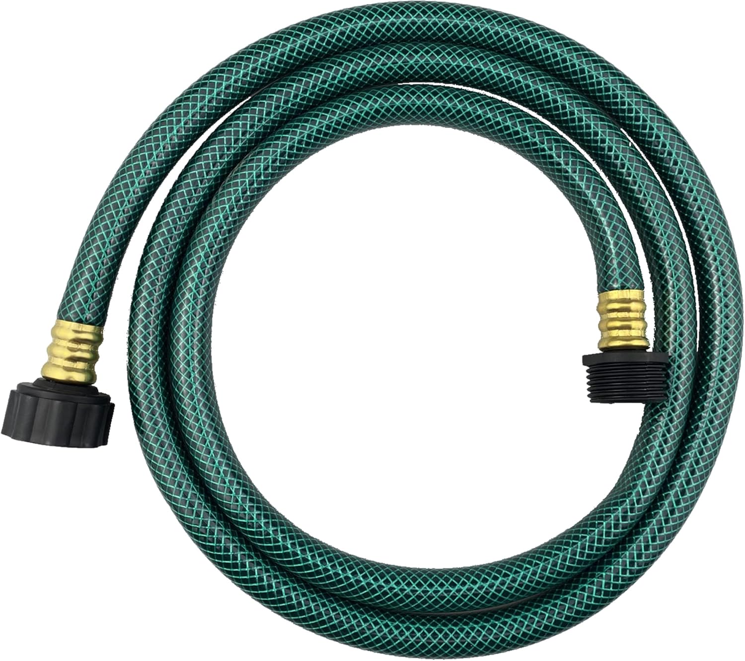 PVC Garden Hose 1/2 Inch, 5 FT Flexible Water Hose Green with Male and Female Plastic Fittings - No Leaking and Lightweight for Household Outdoors Lawns Patio - Image 1