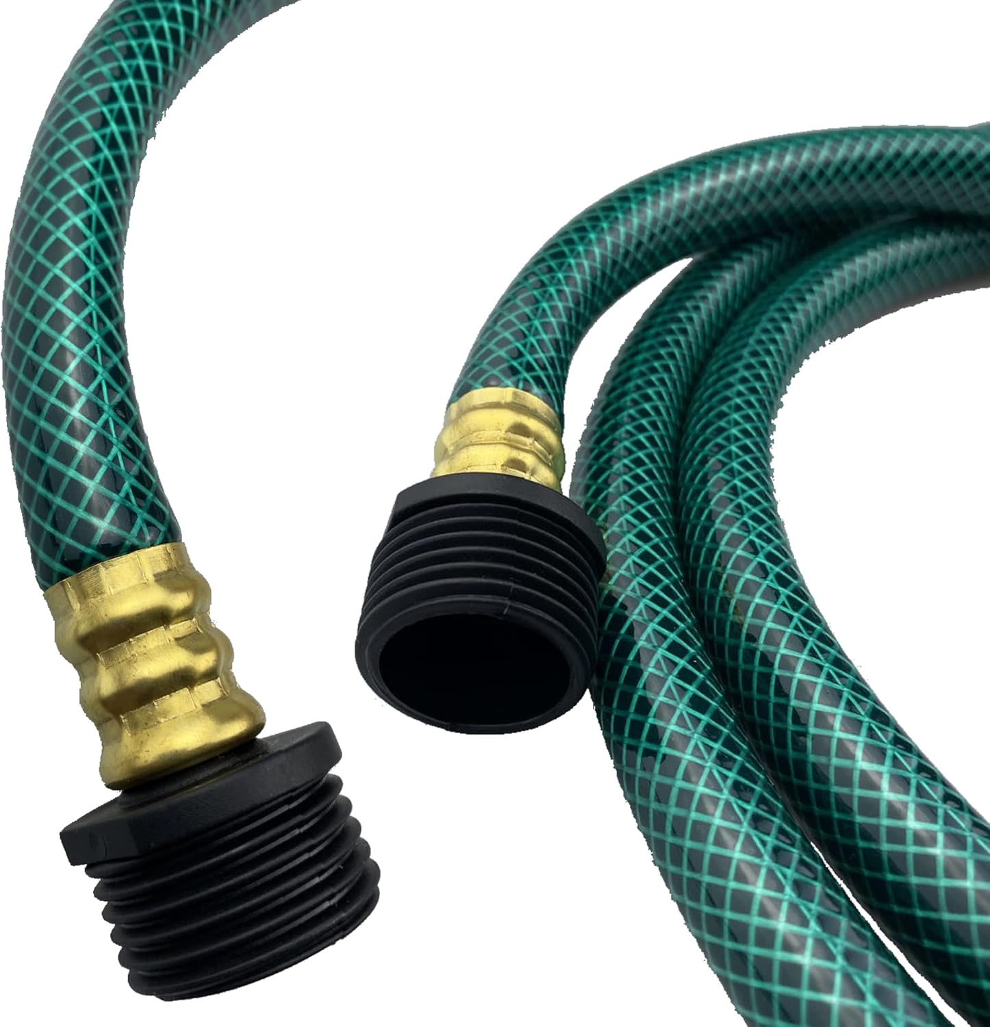 PVC Garden Hose 1/2 Inch, 5 FT Flexible Water Hose Green with Male and Female Plastic Fittings - No Leaking and Lightweight for Household Outdoors Lawns Patio - Image 2