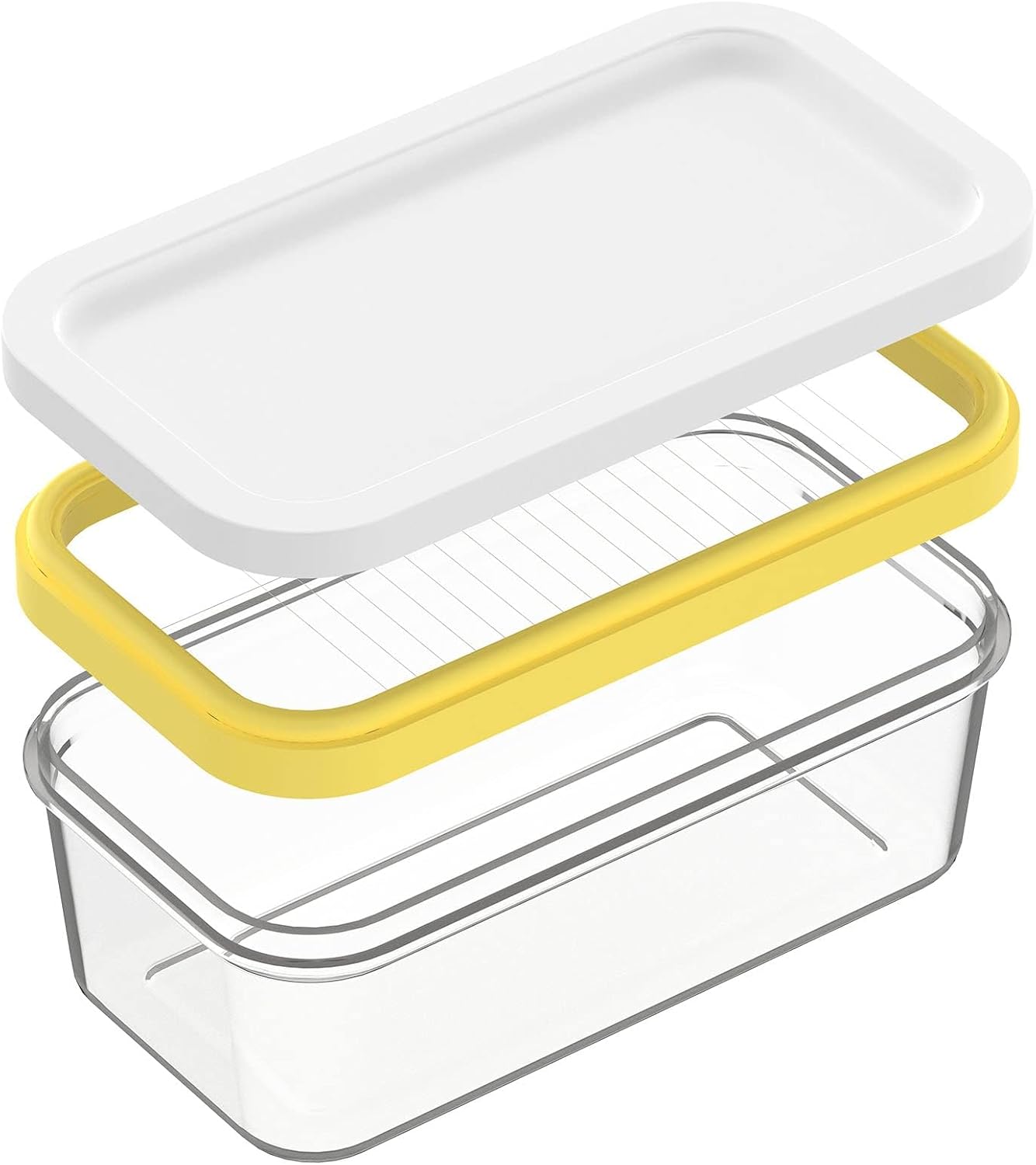Butter Slicer Cutter with Storage Container, Stick Butter Dish with Lid for Fridge, Easy Cutting Two 4oz Sticks (Not Airtight, Small) - Image 1