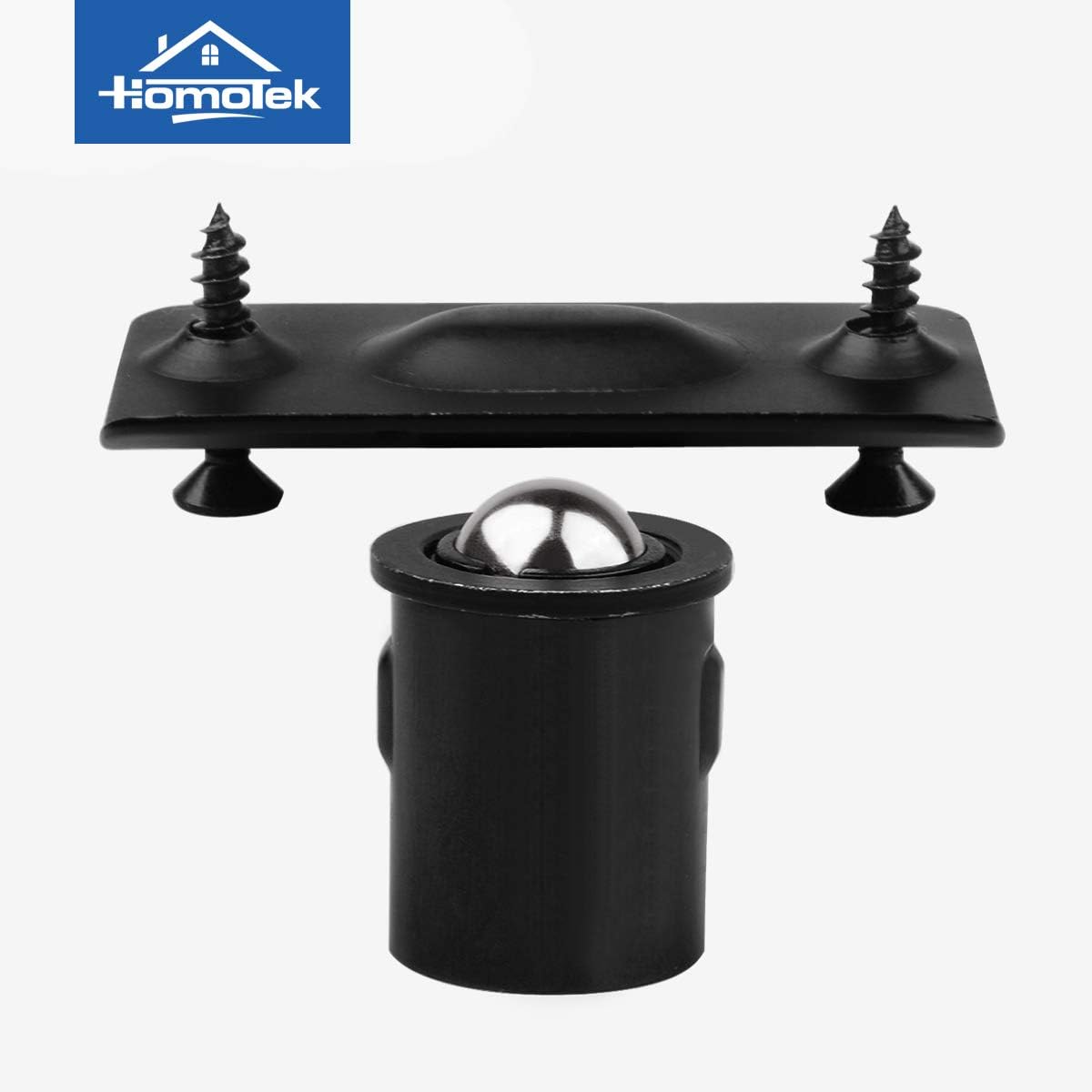 4 Pack Drive in Ball Catch with Strike Plate for Closet Doors, Black, 13/16 Inch x 1-1/8 Inchs,Die-cast, Adjustable Tension Ball - Image 4