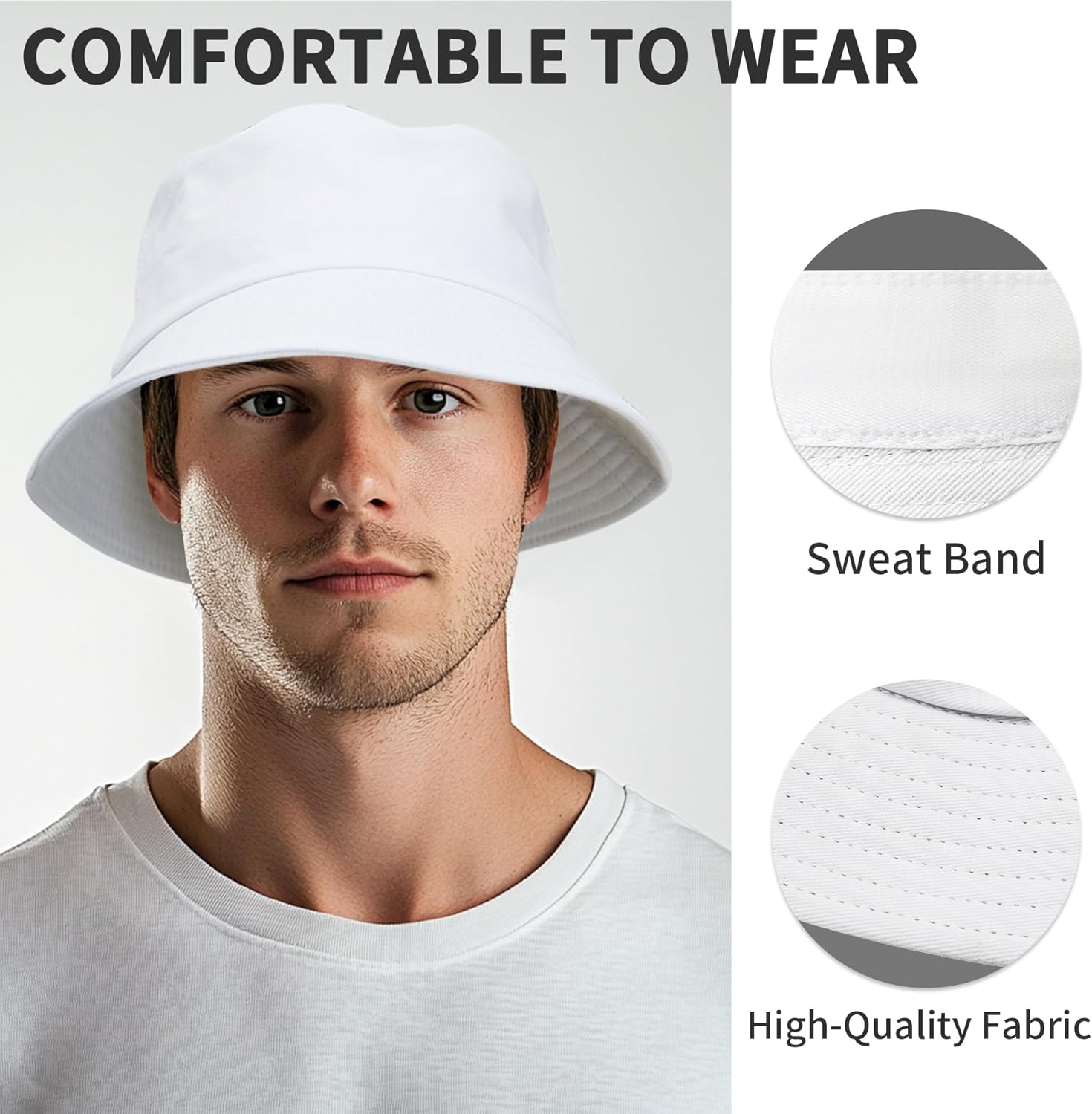 Bucket Hats fot Men Women Packable Foldable Sun Hats for Women Beach Travel Cap - Image 4