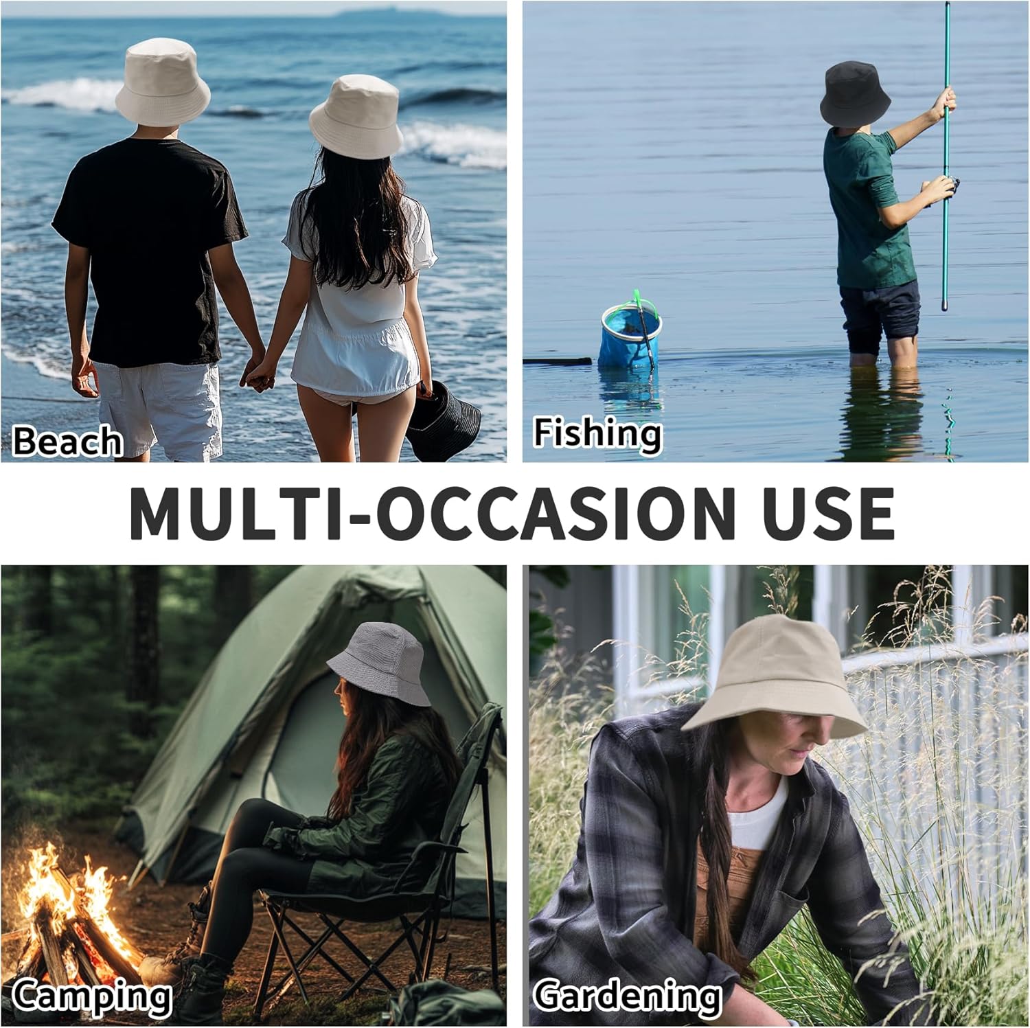 Bucket Hats fot Men Women Packable Foldable Sun Hats for Women Beach Travel Cap - Image 6
