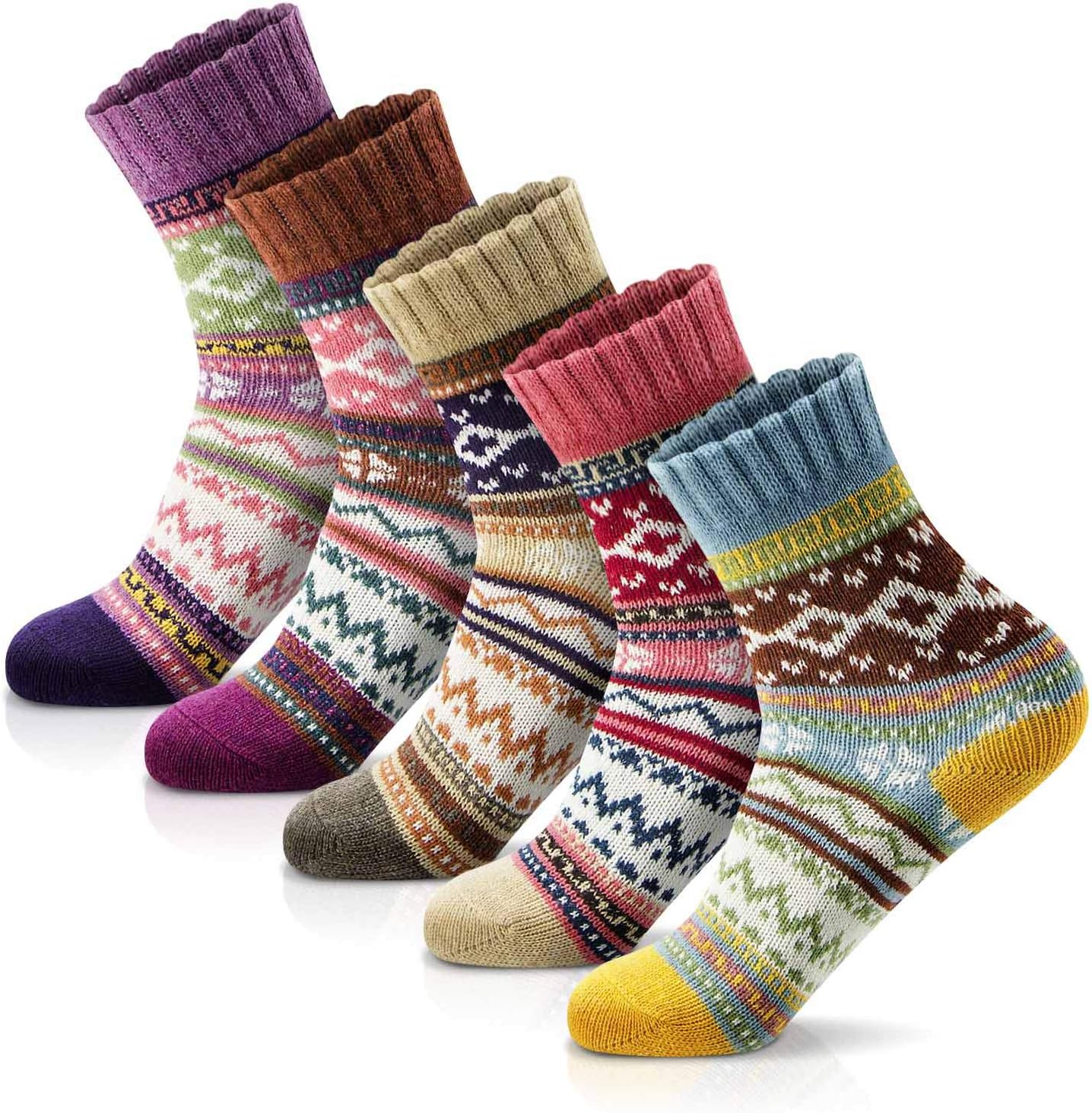 Socks for Women - Stocking Stuffers Gifts for Women - Warm Thick Soft Wool Cozy Crew Socks Christmas Gifts for Woman - Image 1