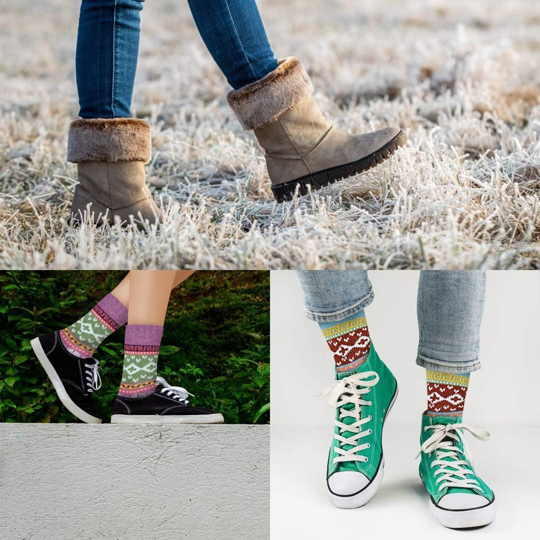 Socks for Women - Stocking Stuffers Gifts for Women - Warm Thick Soft Wool Cozy Crew Socks Christmas Gifts for Woman - Image 2