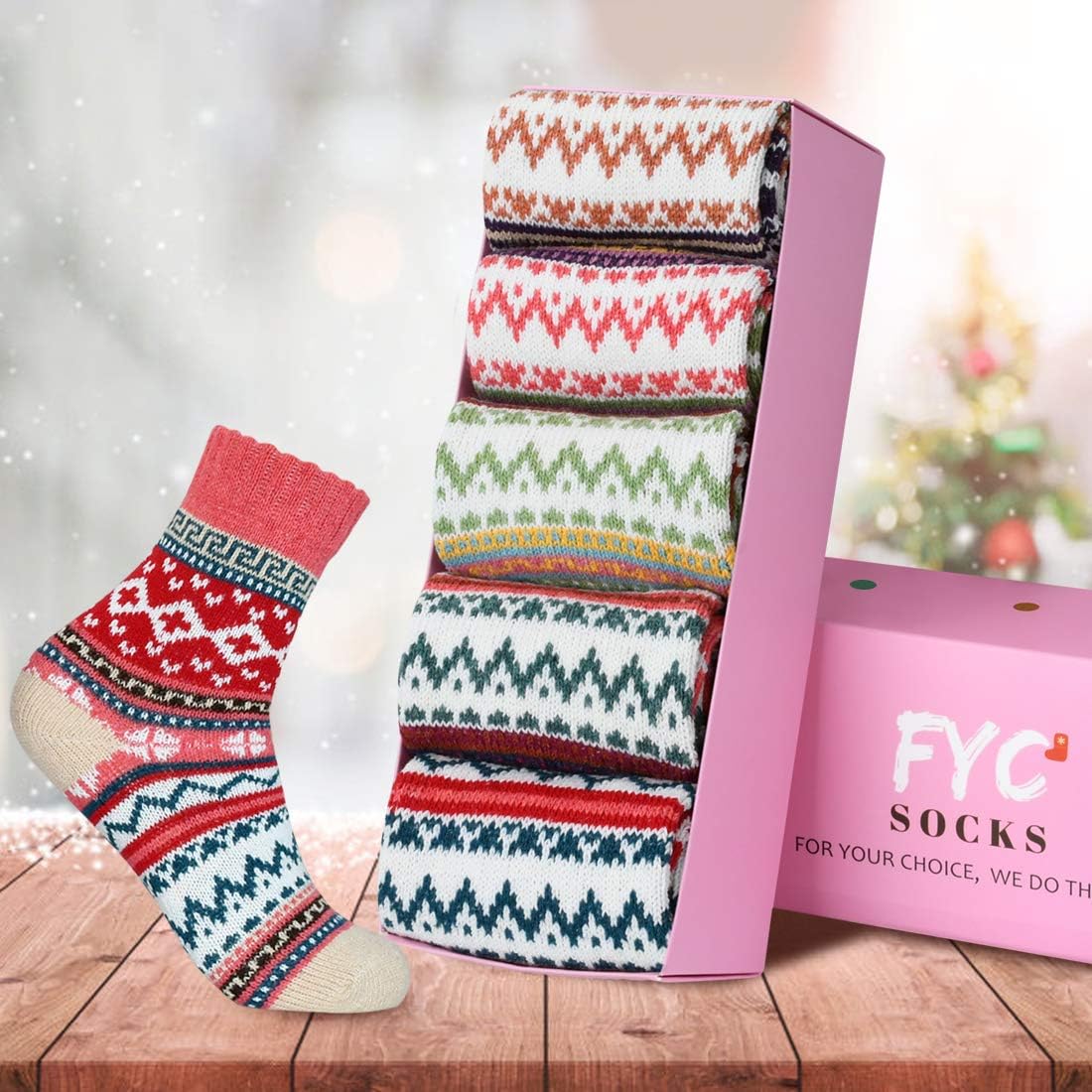 Socks for Women - Stocking Stuffers Gifts for Women - Warm Thick Soft Wool Cozy Crew Socks Christmas Gifts for Woman - Image 4