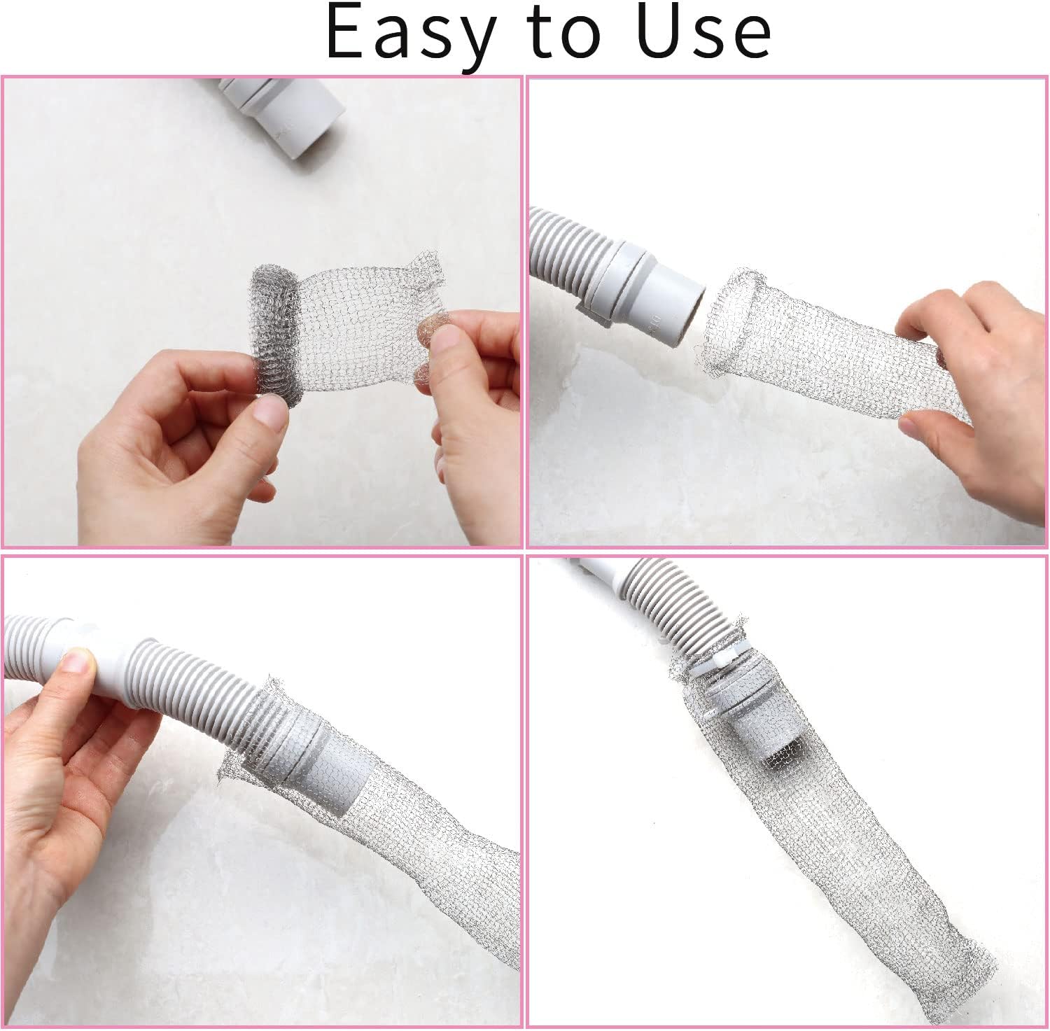 24 PCS Lint Traps  Stainless Steel Washing Machine Lint Snare Traps, Washer Hose Lint Traps with 24 PCS Cable Ties, Laundry Mesh Washer Sink Drain Hose Screen Filter - Image 4