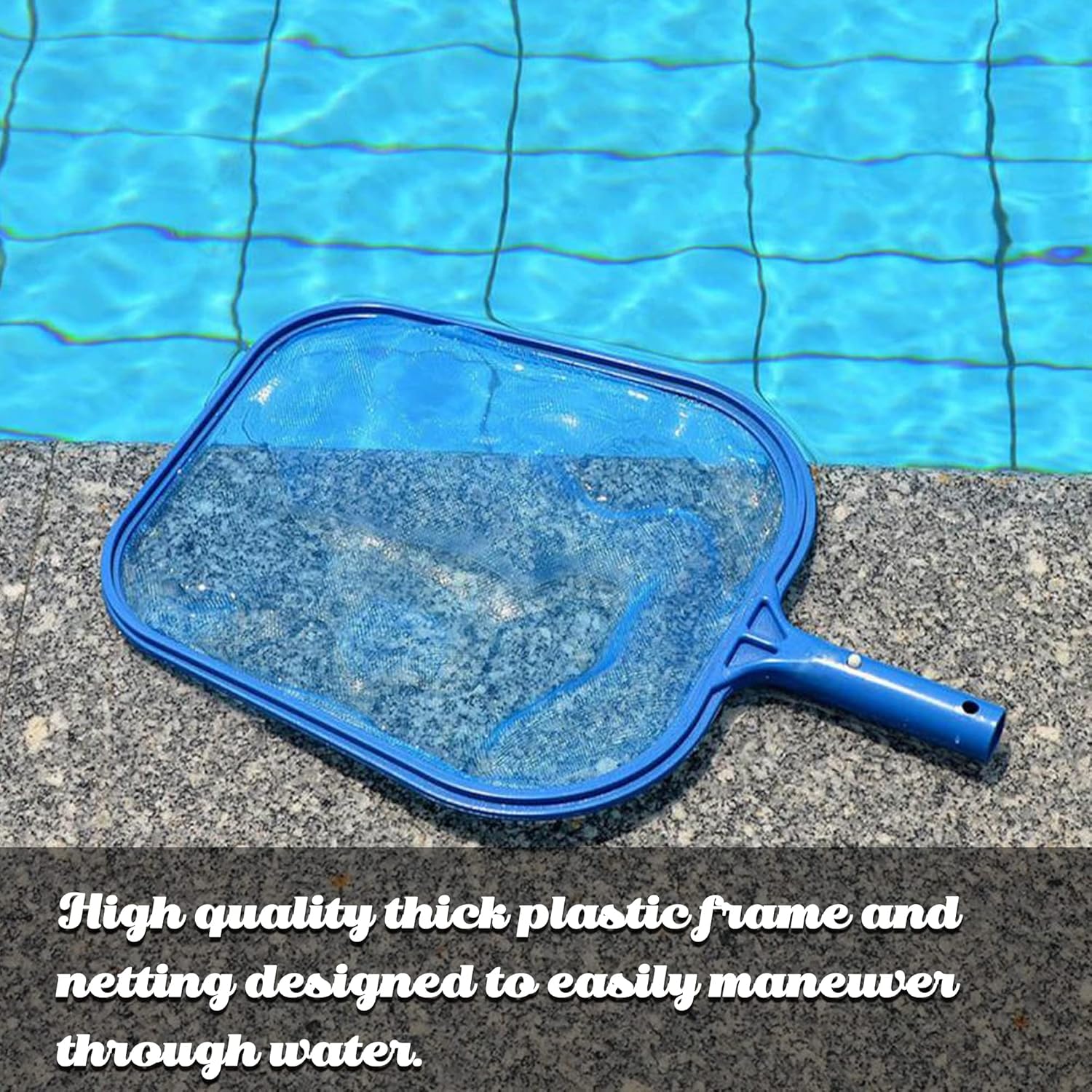 Swimming Pool Cleaner Supplies/Professional Heavy Duty Pool Leaf Rake Fine Mesh Frame Net/Cleaning Leaf Skim Net (17.5x11.8in) - Image 4