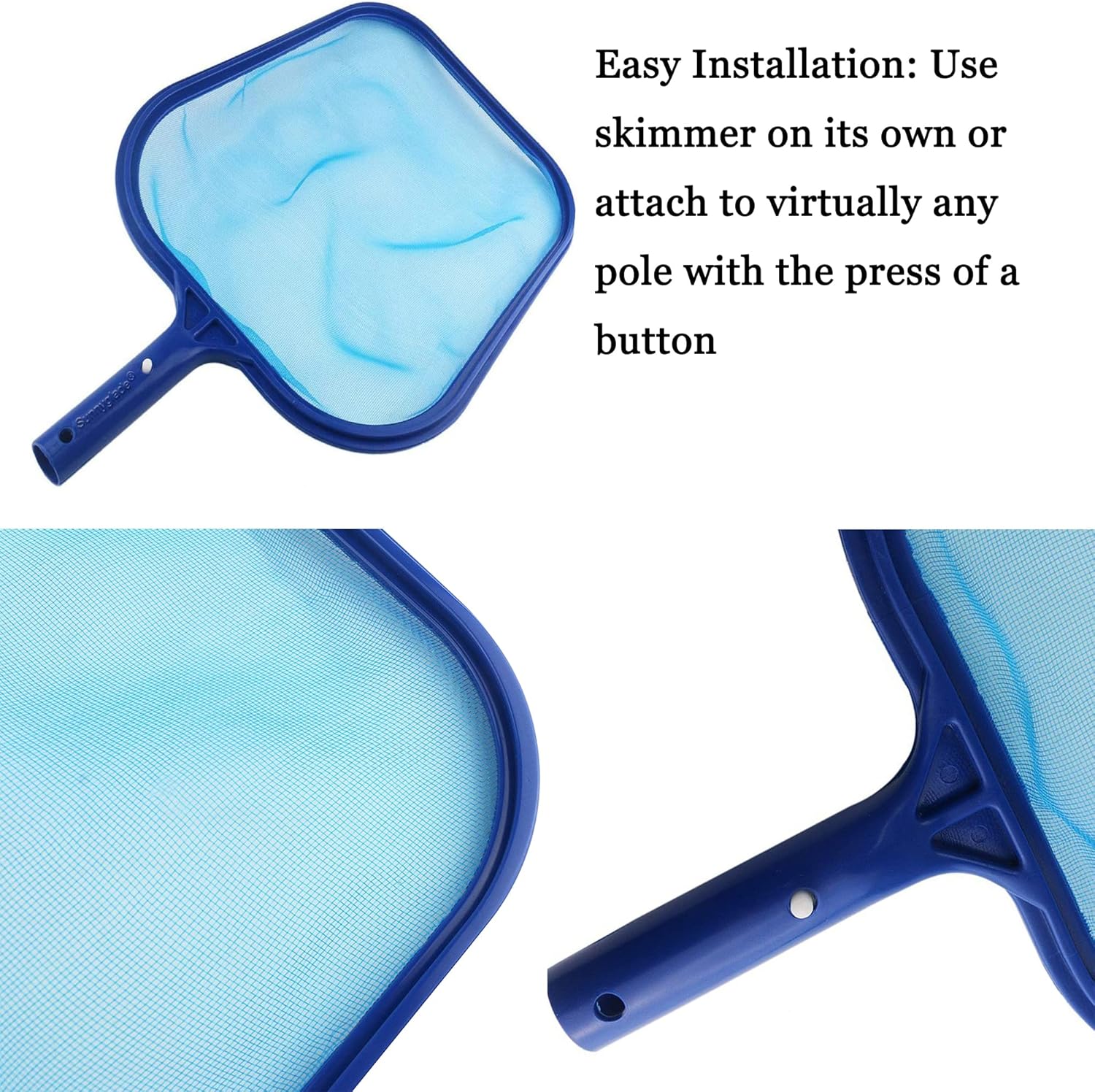 Swimming Pool Cleaner Supplies/Professional Heavy Duty Pool Leaf Rake Fine Mesh Frame Net/Cleaning Leaf Skim Net (17.5x11.8in) - Image 6