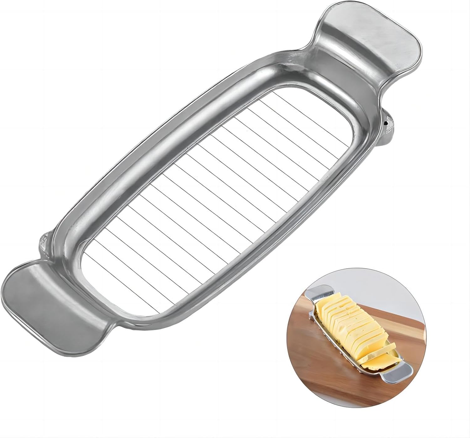 Butter Slicer Cutter,Cheese Cutters for Block Cheese, Butter Slicer for Butter Squares, Stainless Steel Cutter - Image 1