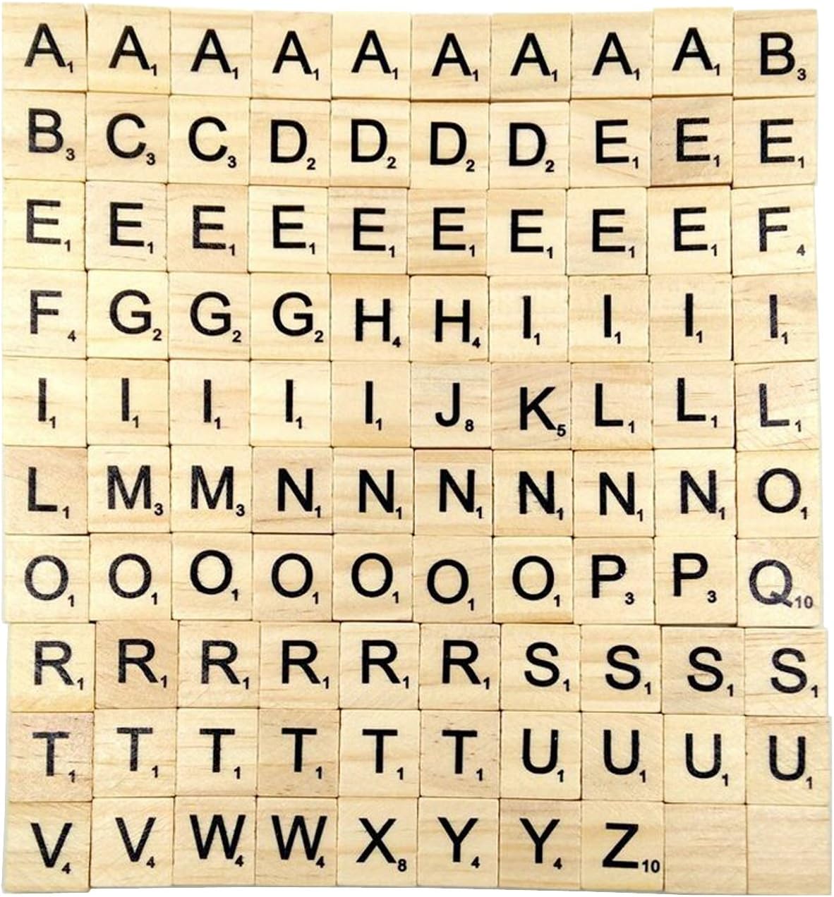 500PCS Wood Letter Tiles/Wooden Scrabble Tiles A-Z Capital Letters for Crafts, Pendants, Spelling - Image 2