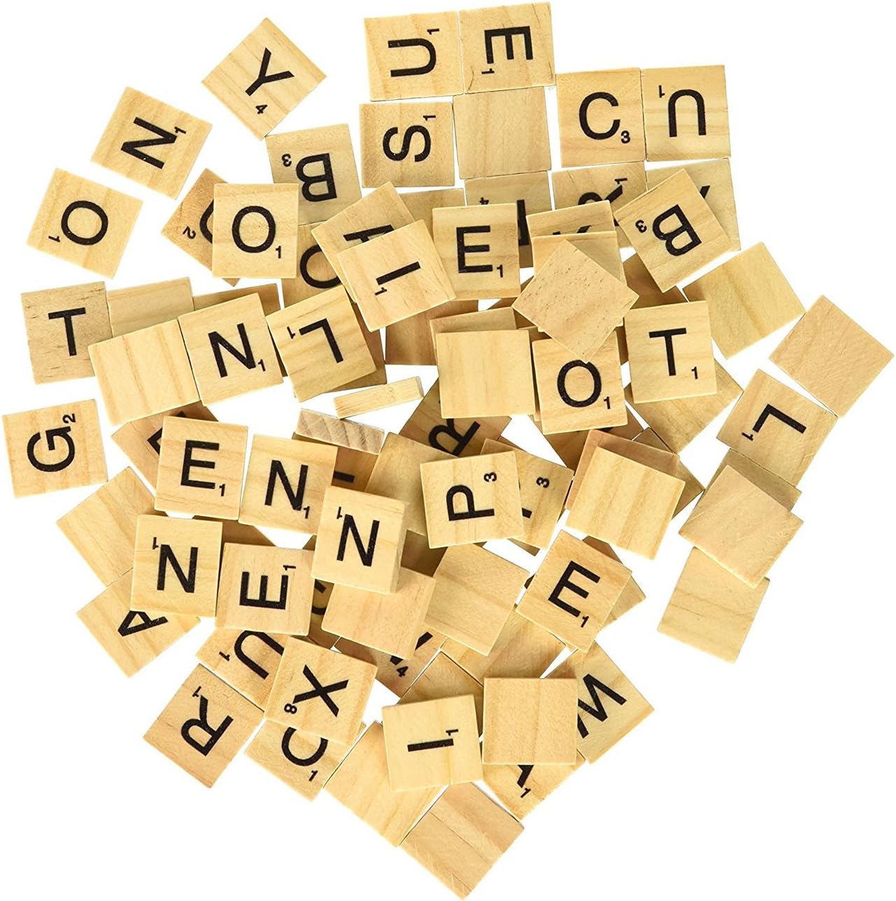 500PCS Wood Letter Tiles/Wooden Scrabble Tiles A-Z Capital Letters for Crafts, Pendants, Spelling - Image 3
