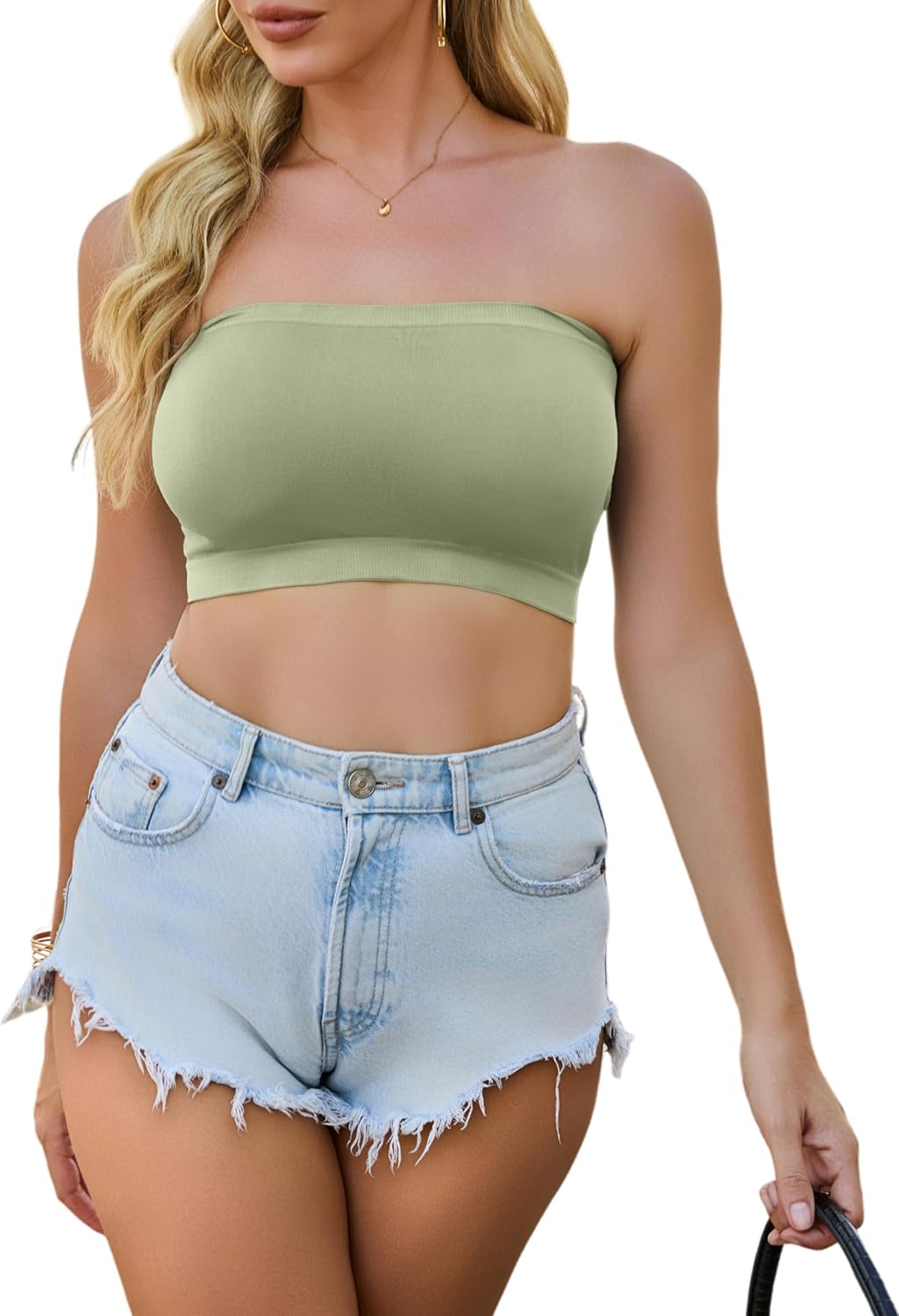 4 Pieces Tube Top Strapless Tops for Women Summer Bandeau Basic Crop Tops Sleeveless Shirt - Image 7